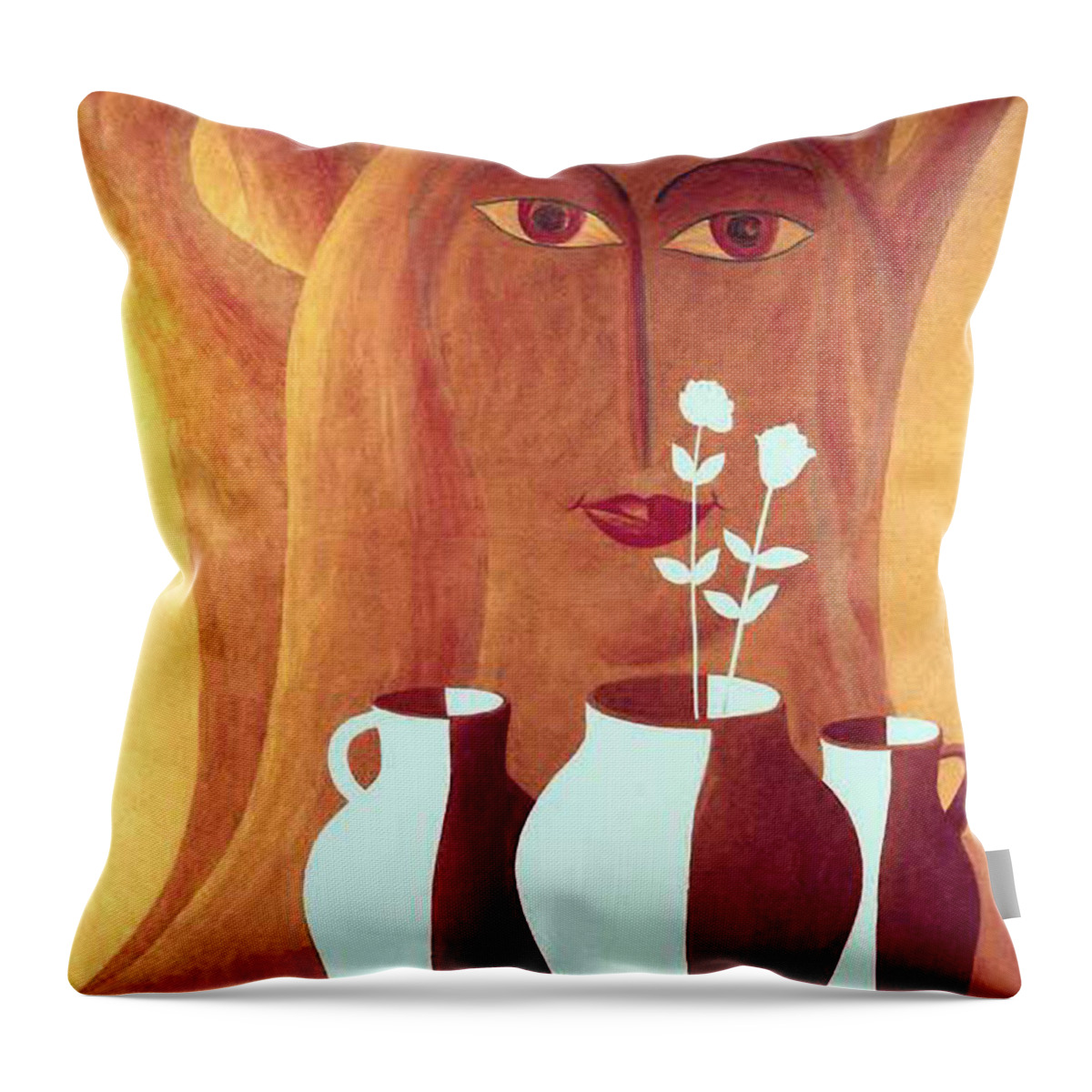 Two Lives Throw Pillow featuring the painting Two Lives by Israel Tsvaygenbaum