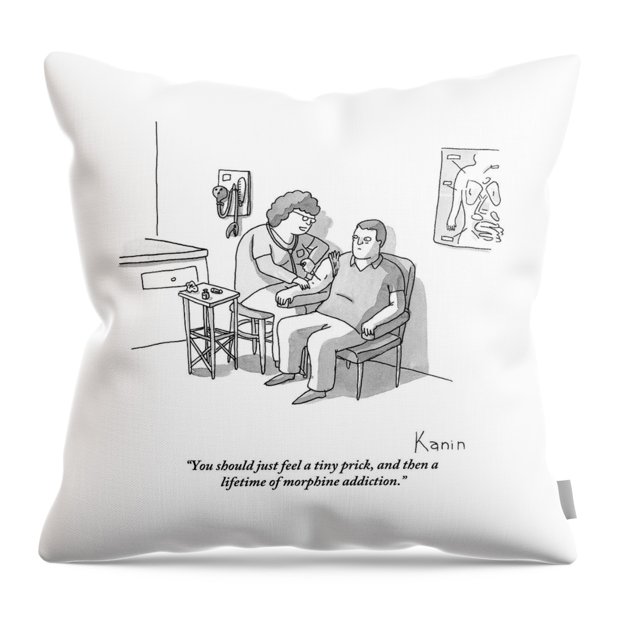 Two People - Boy And Female Nurse - In Doctor's Throw Pillow