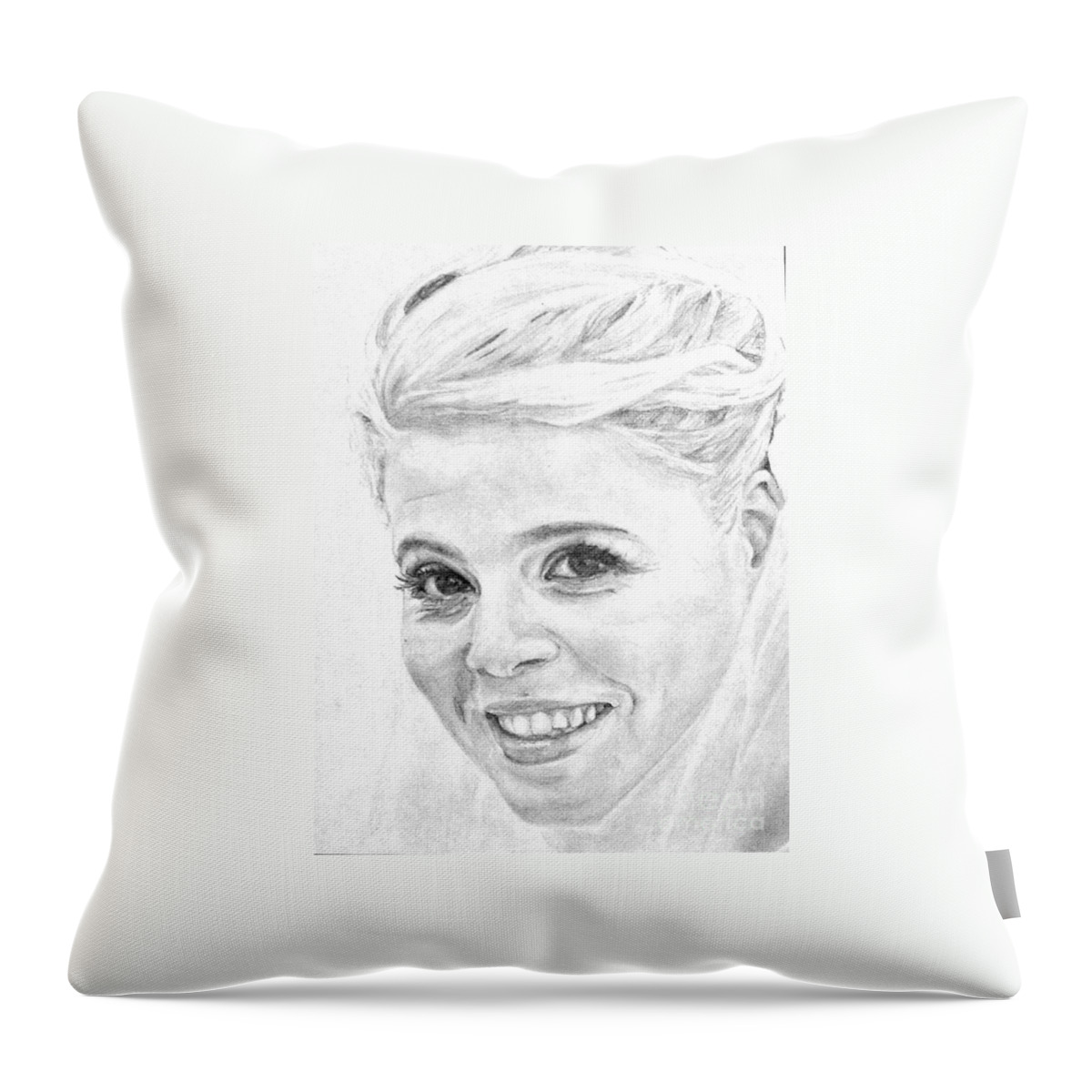 Wedding Throw Pillow featuring the drawing Tzurit Wedding by Tamir Barkan