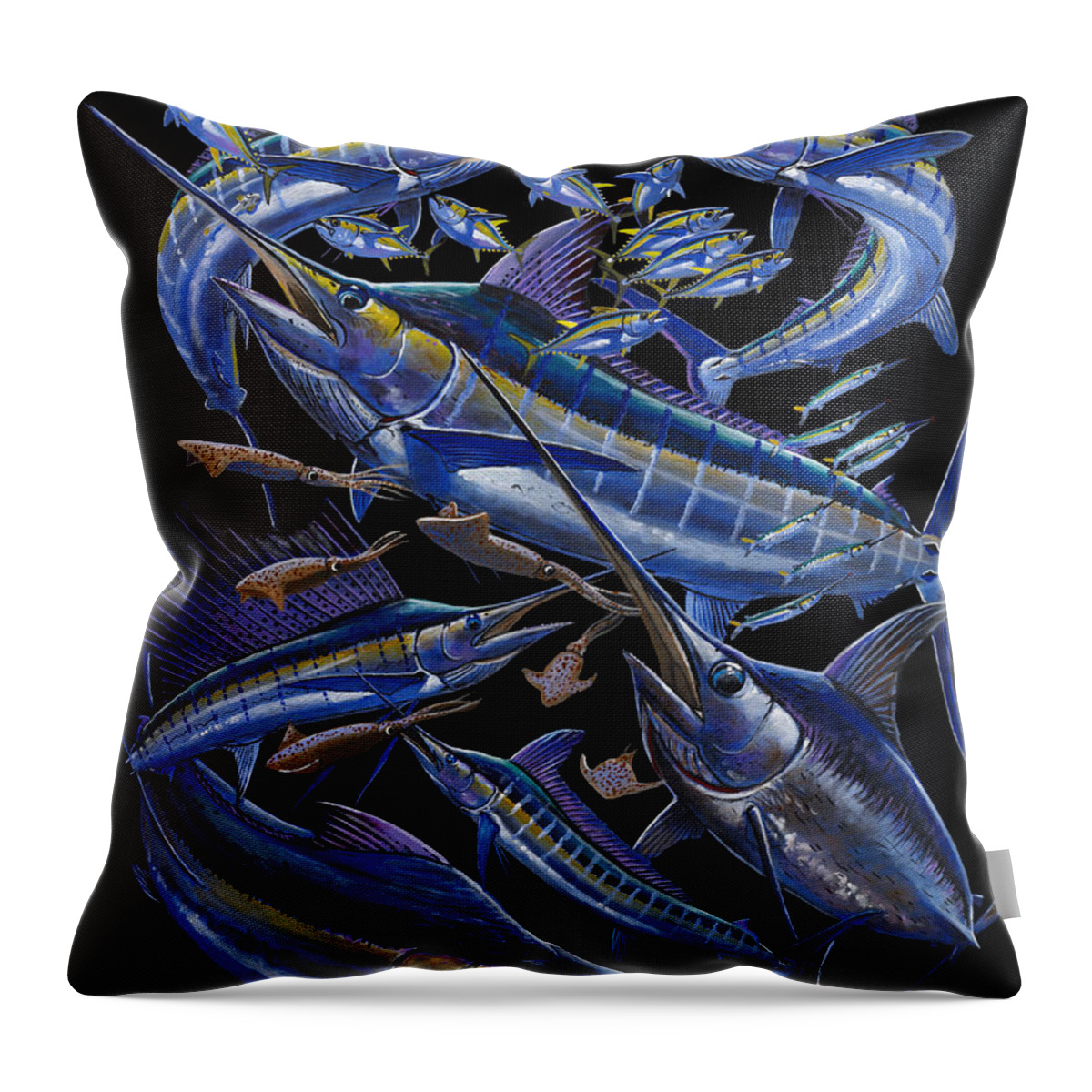 Marlin Throw Pillow featuring the painting Ultimate Goal Off00128 by Carey Chen