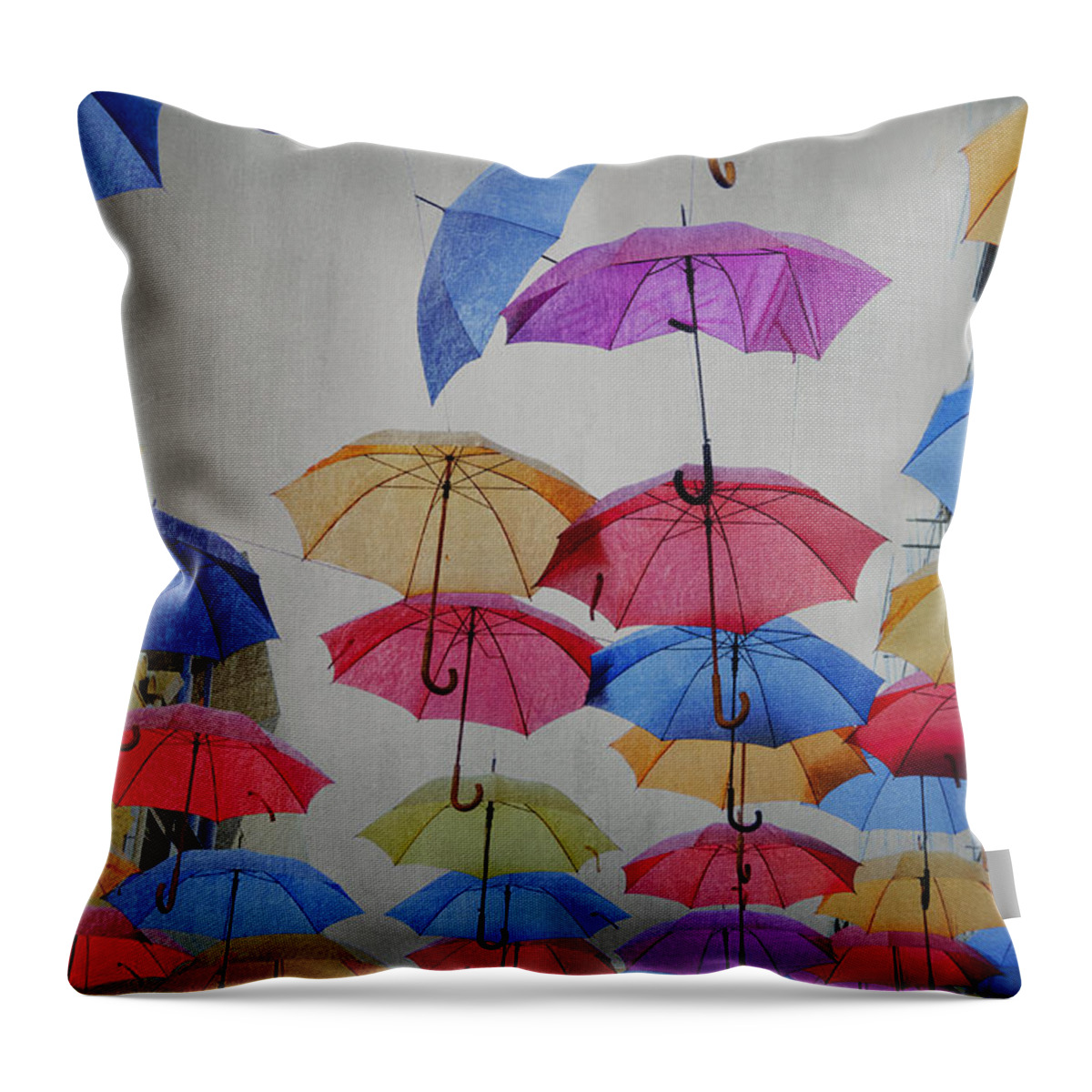 Art Throw Pillow featuring the photograph Umbrellas by Jelena Jovanovic