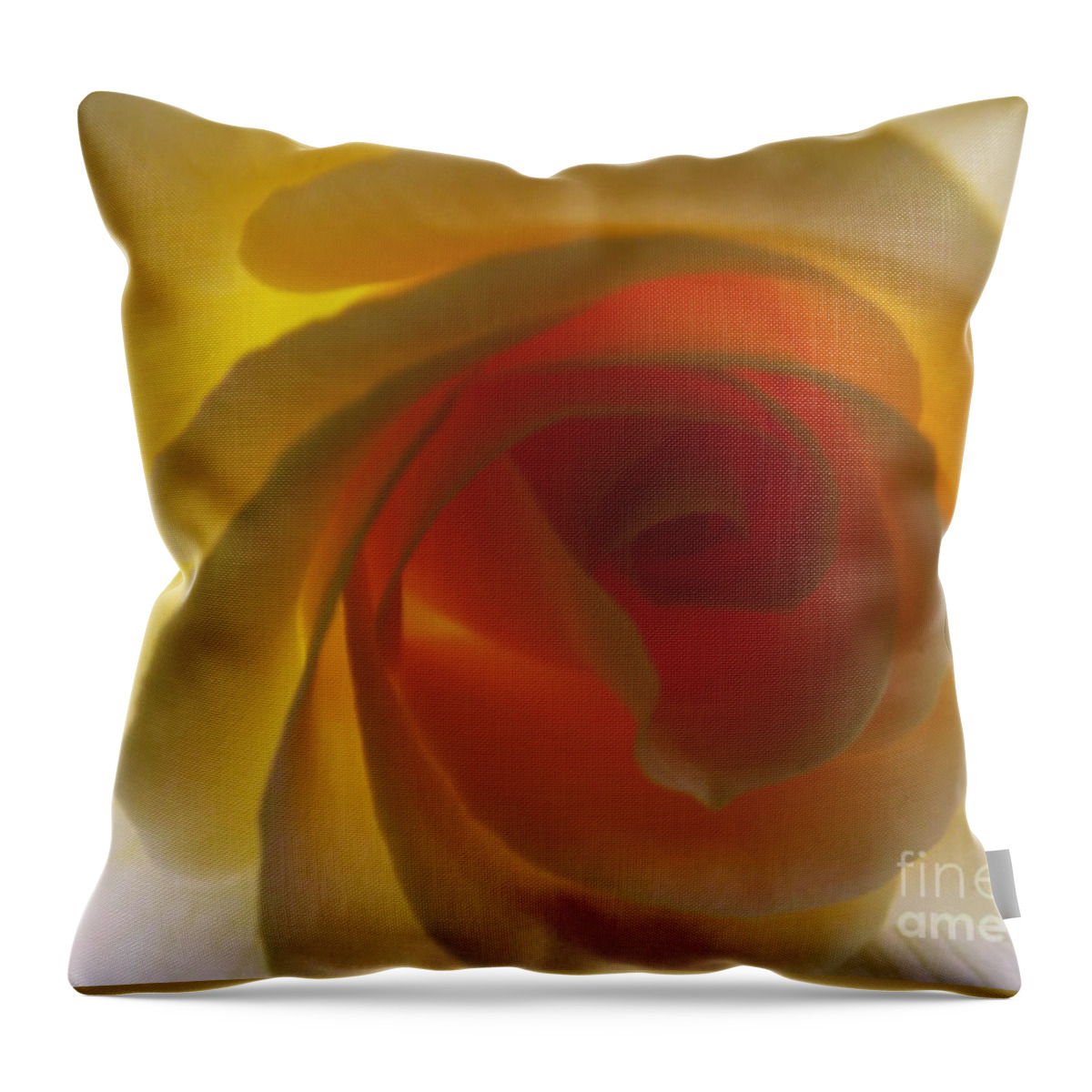 Yellow Throw Pillow featuring the photograph Unaltered Rose by Robyn King