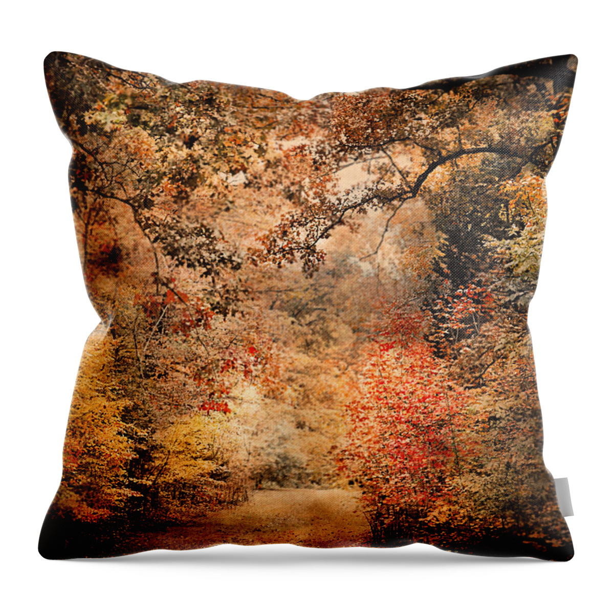Autumn Throw Pillow featuring the photograph Under the Canopy by Jai Johnson