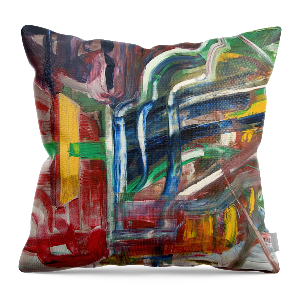 Undergrowth Throw Pillow featuring the painting Undergrowth III by James Lavott