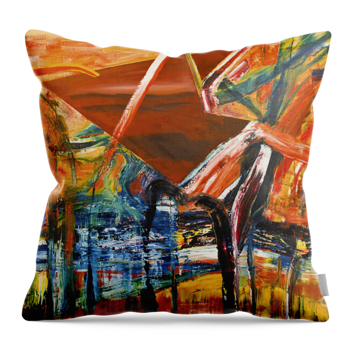 Undergrowth Throw Pillow featuring the painting Undergrowth V by James Lavott