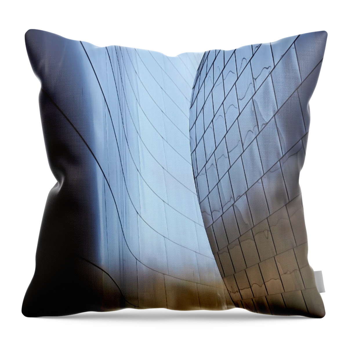 Abstract Throw Pillow featuring the photograph Undulating Steel by Rona Black