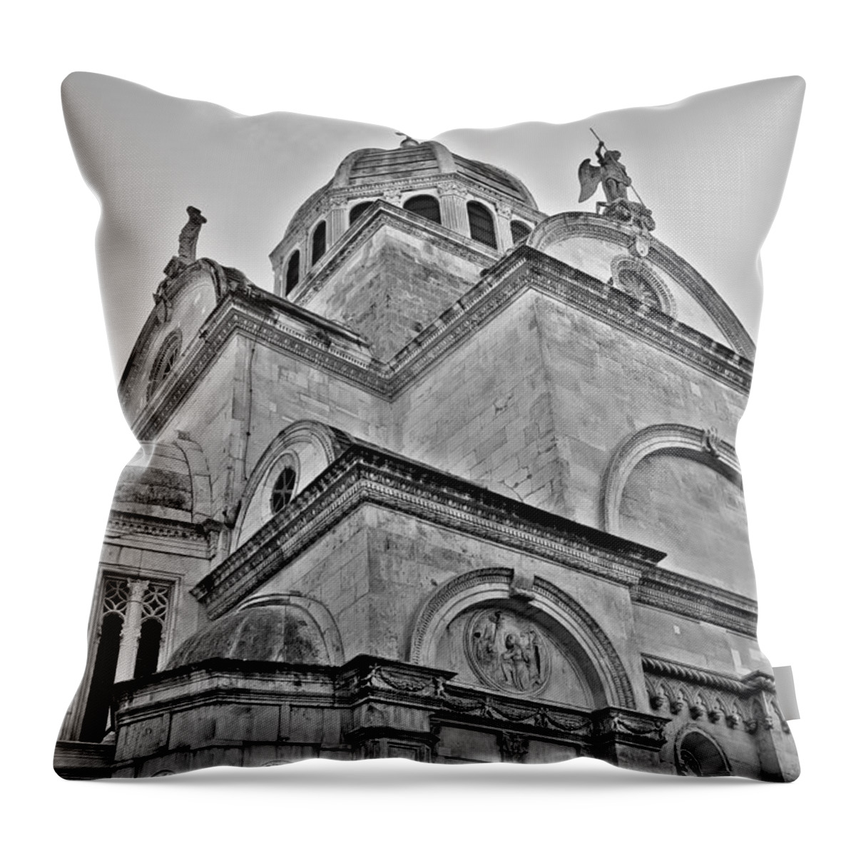 Sibenik Throw Pillow featuring the photograph UNESCO world heritage site in Sibenik by Brch Photography