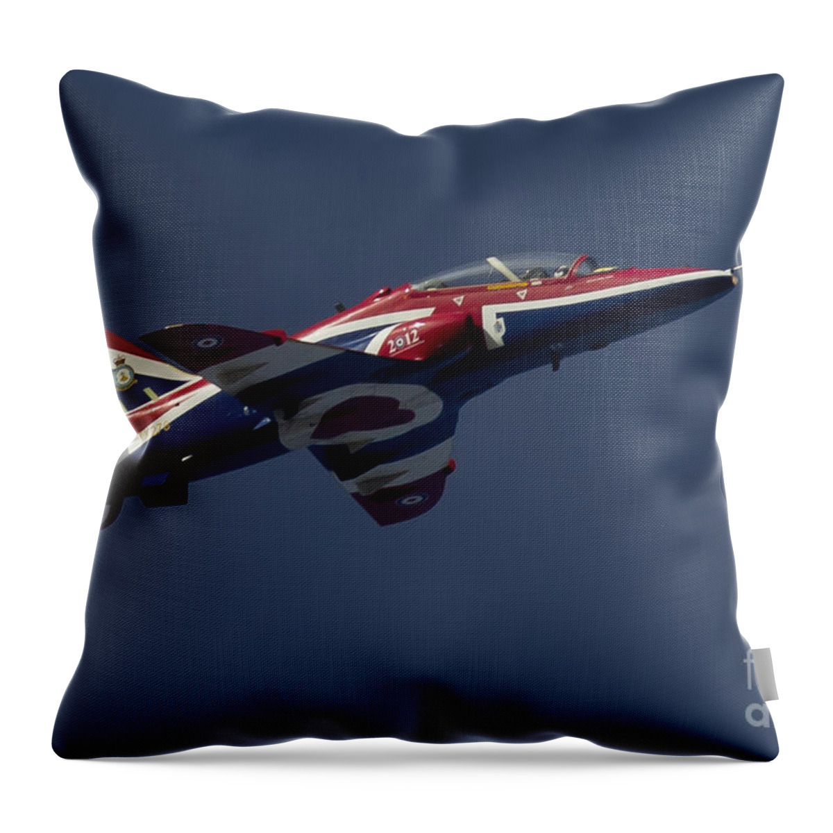 Union Jack Hawk Throw Pillow featuring the photograph Union Jack Hawk by Airpower Art