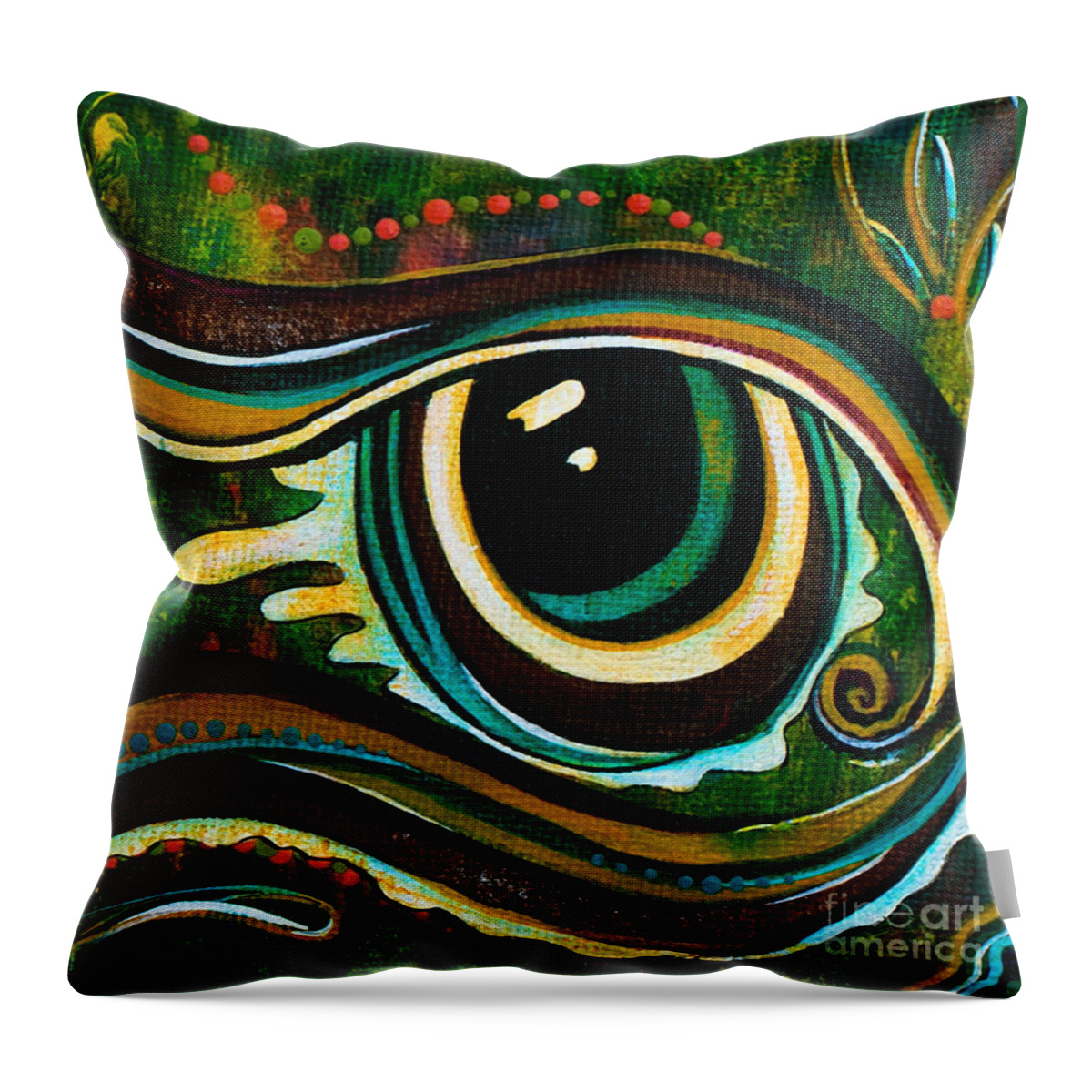 Third Eye Painting Throw Pillow featuring the painting Unique Spirit Eye by Deborha Kerr