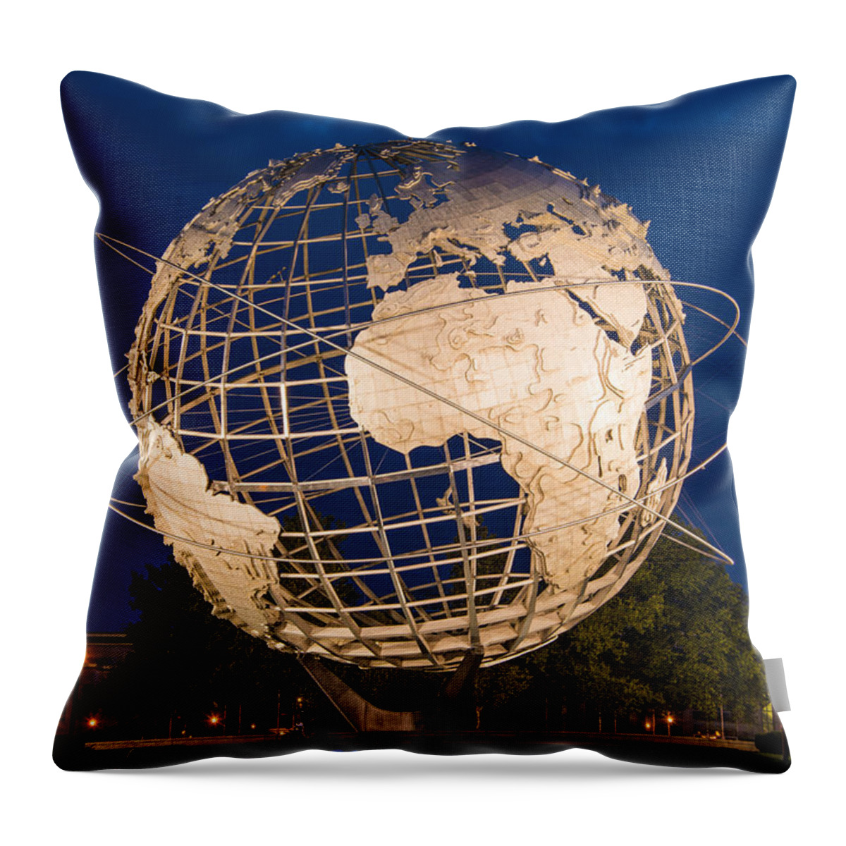 Flushing Throw Pillow featuring the photograph Unisphere Nights by Theodore Jones