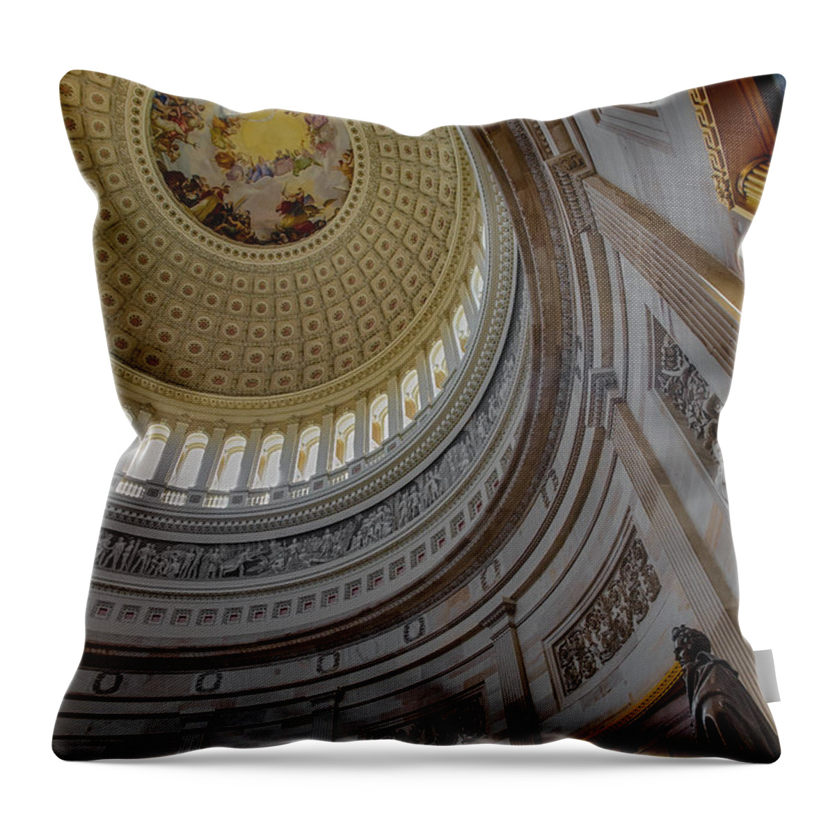 America Throw Pillow featuring the photograph Unites States Capitol Rotunda by Susan Candelario