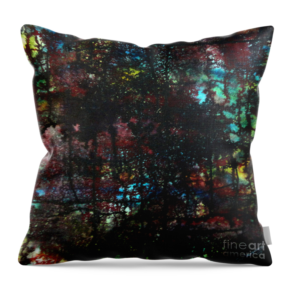 Art Throw Pillow featuring the painting Evening of Dooars by Tamal Sen Sharma