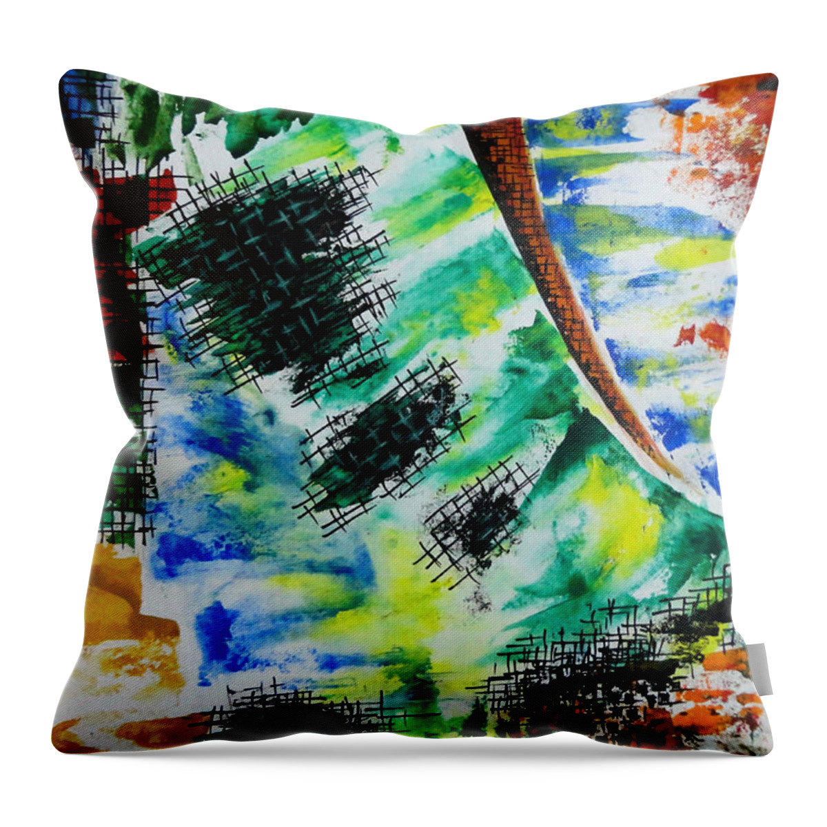 Art Throw Pillow featuring the painting Different mode by Tamal Sen Sharma
