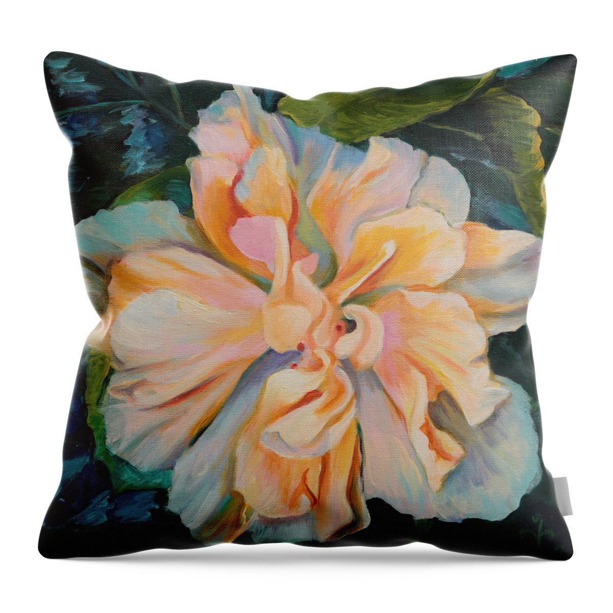 Flower Throw Pillow featuring the painting Unity by Trina Teele