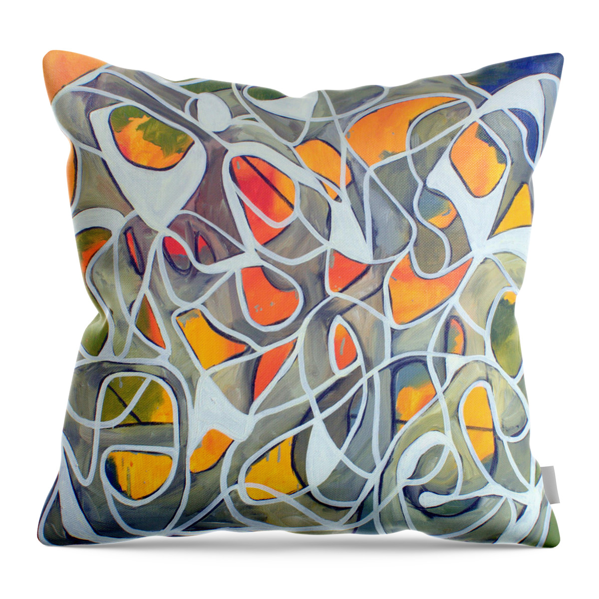 Landscape Throw Pillow featuring the painting Untitled #17 by Steven Miller