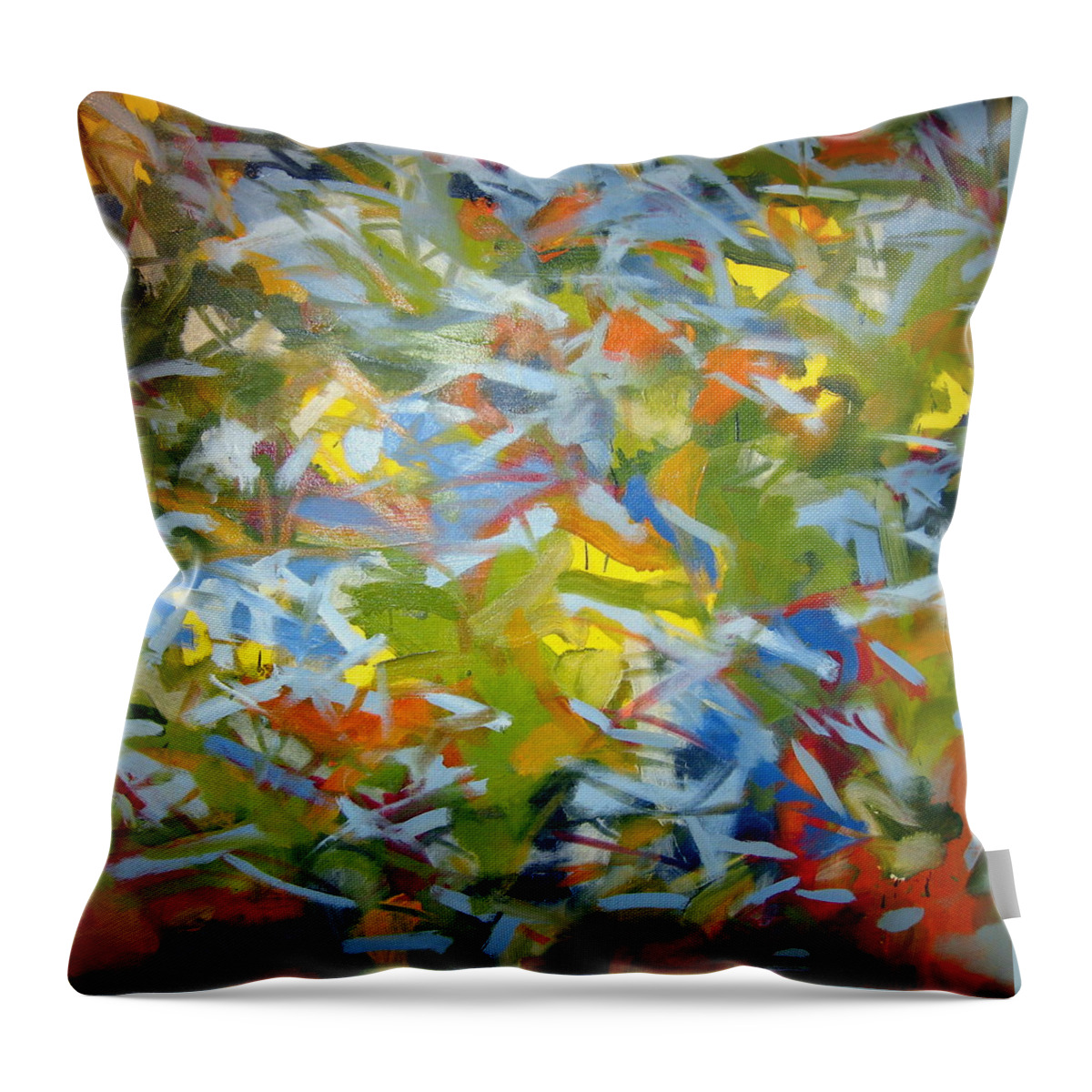 Landscape Throw Pillow featuring the painting Untitled #9 by Steven Miller