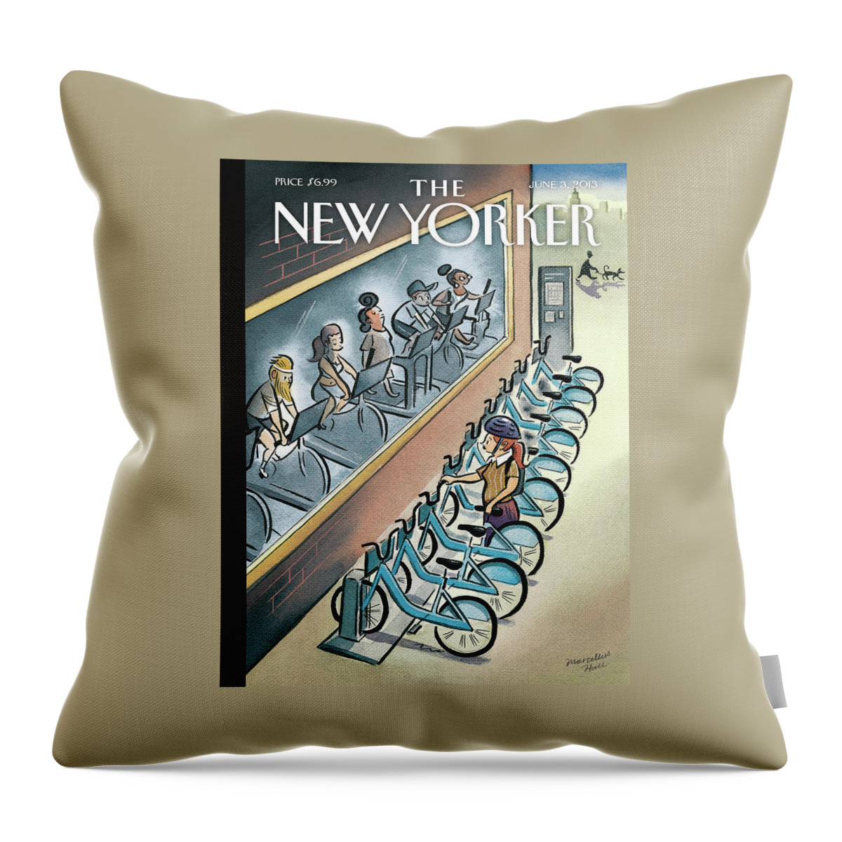 Urban Cycles Throw Pillow