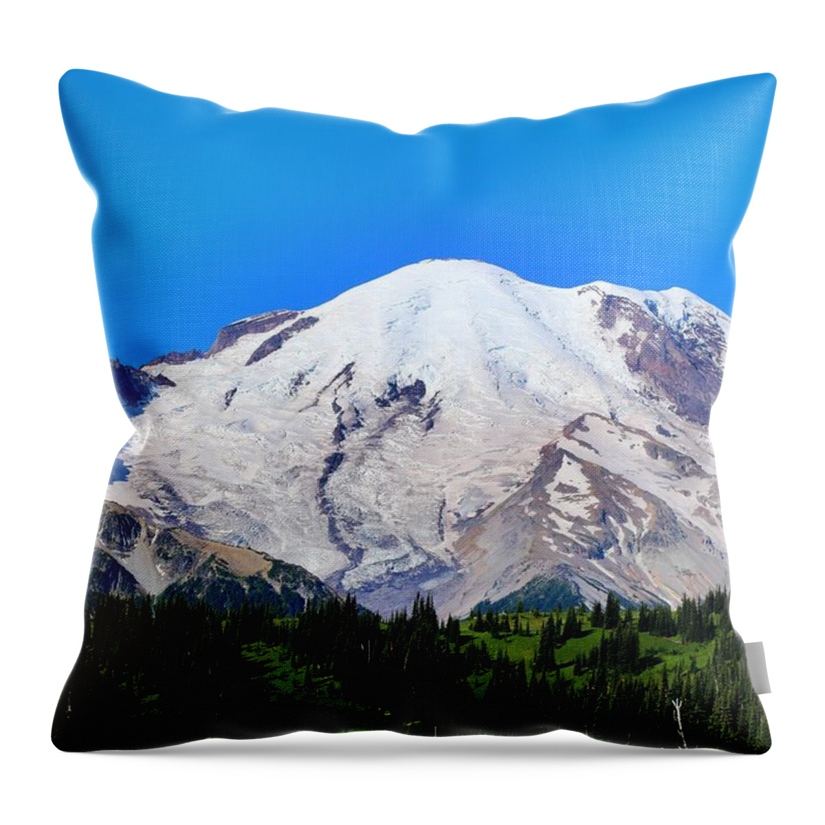 Mount Rainier Throw Pillow featuring the photograph Up close by Lynn Hopwood