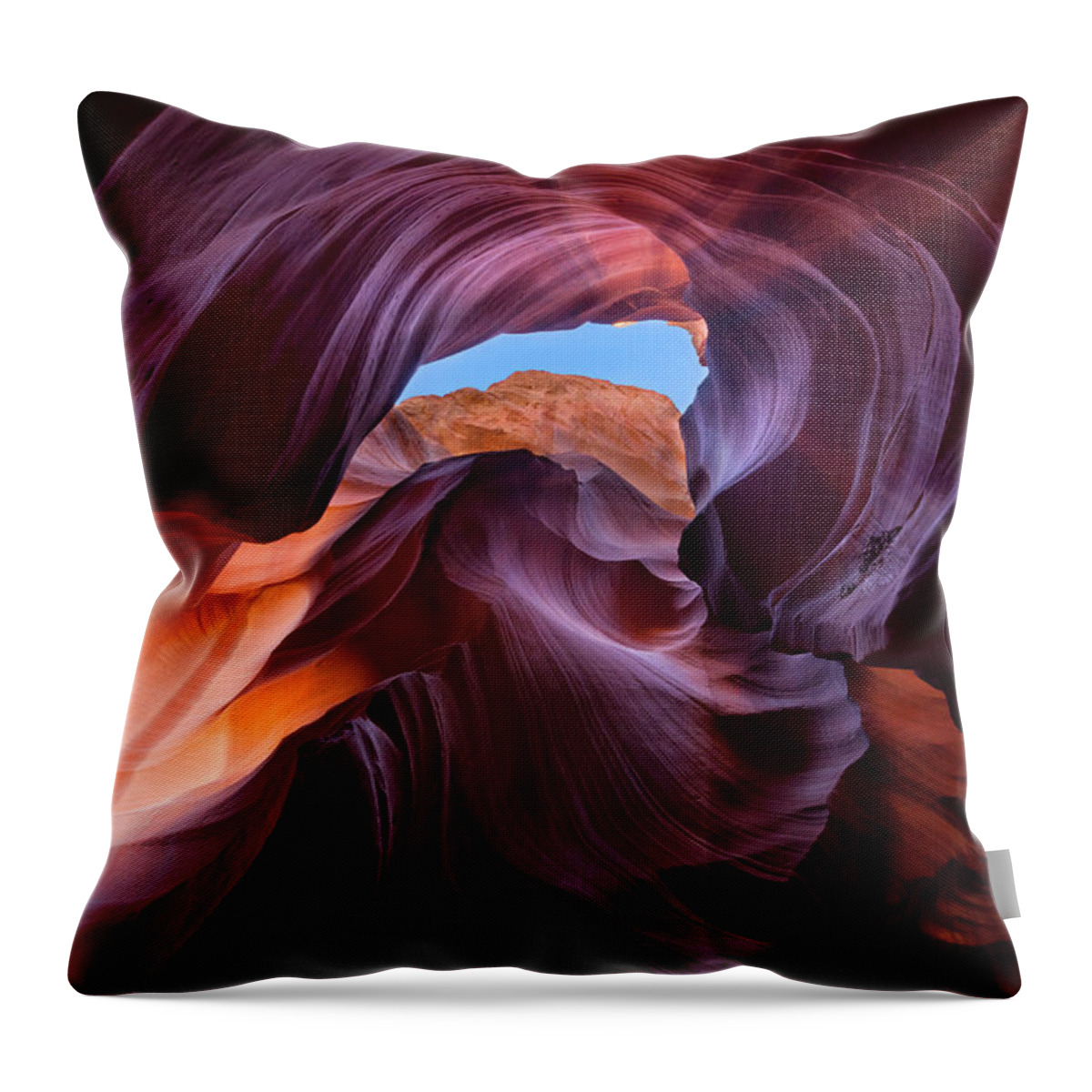 Tranquility Throw Pillow featuring the photograph Upper Antelope Canyon, Page, Arizona by Justin Reznick Photography