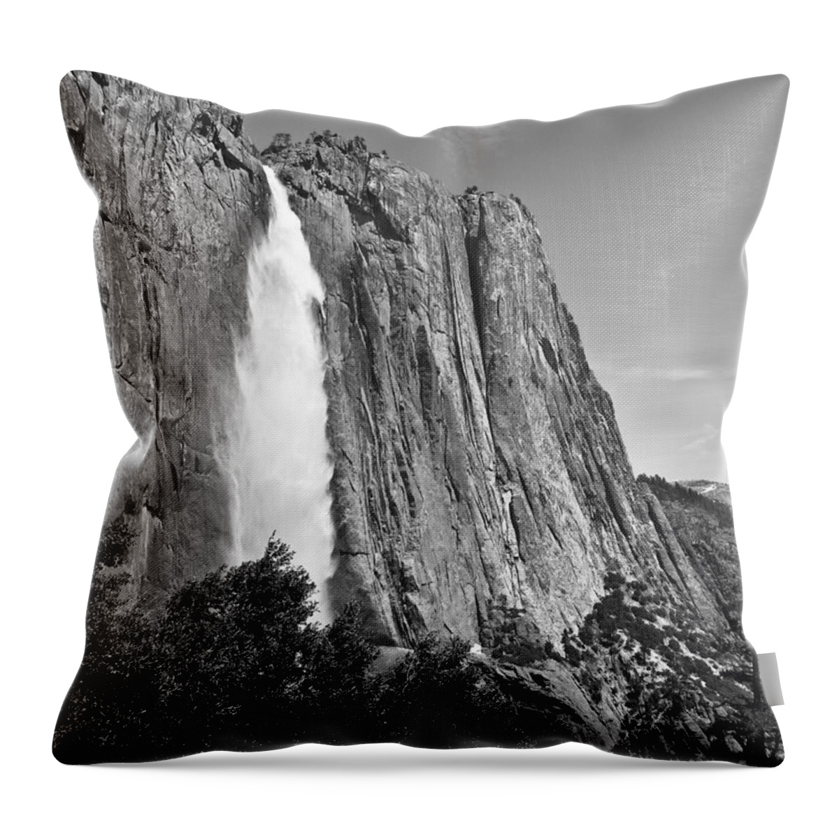 Yosemite National Park Throw Pillow featuring the photograph Upper Yosemite Fall with Half Dome by Shane Kelly