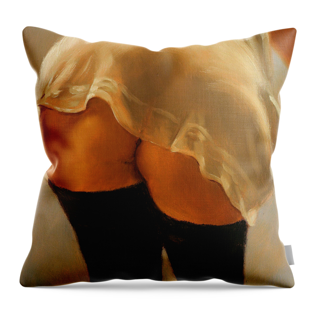 Paintings Throw Pillow featuring the painting Naughty butt nice by John Silver