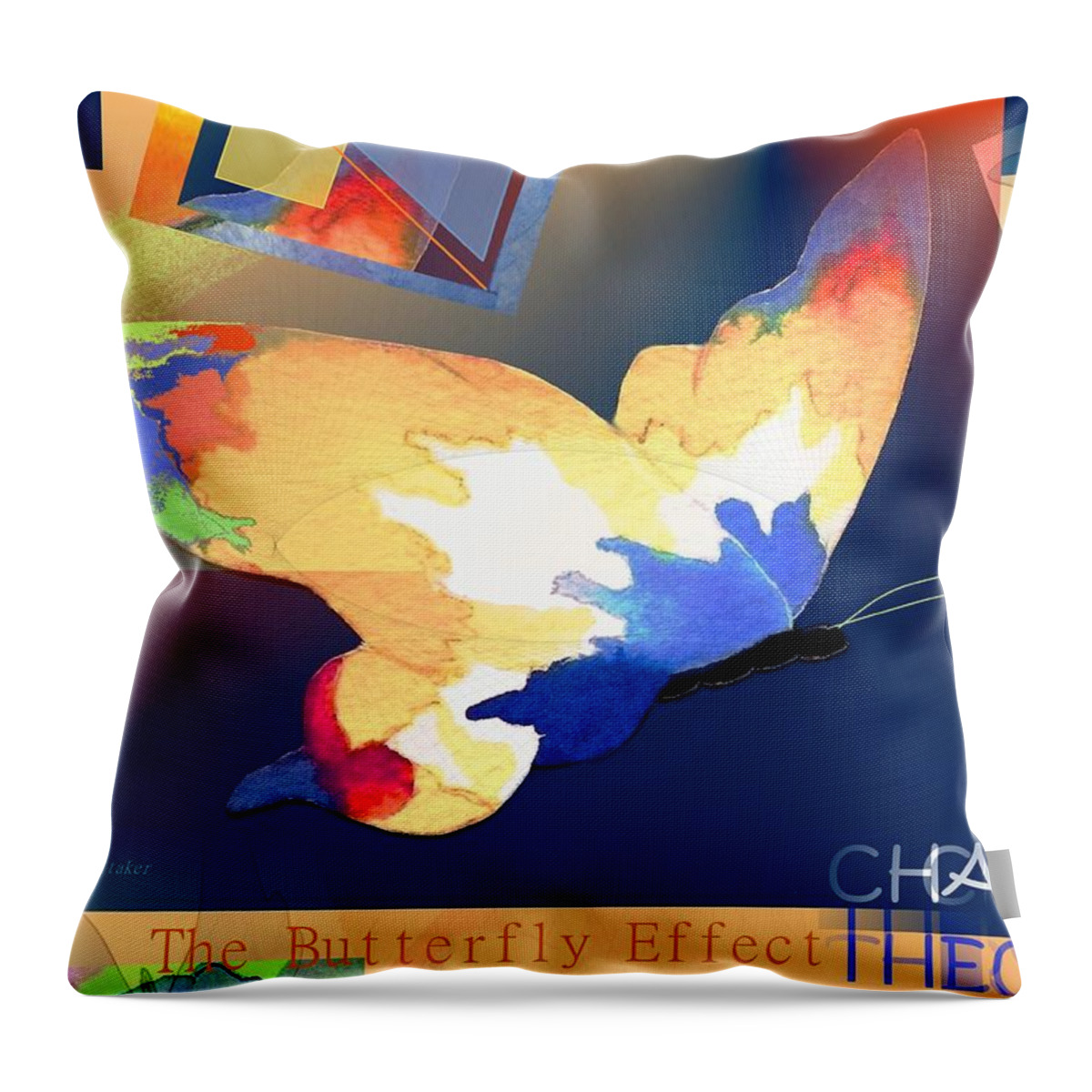 Butterfly Throw Pillow featuring the digital art The Butterfly Effect by Melodye Whitaker