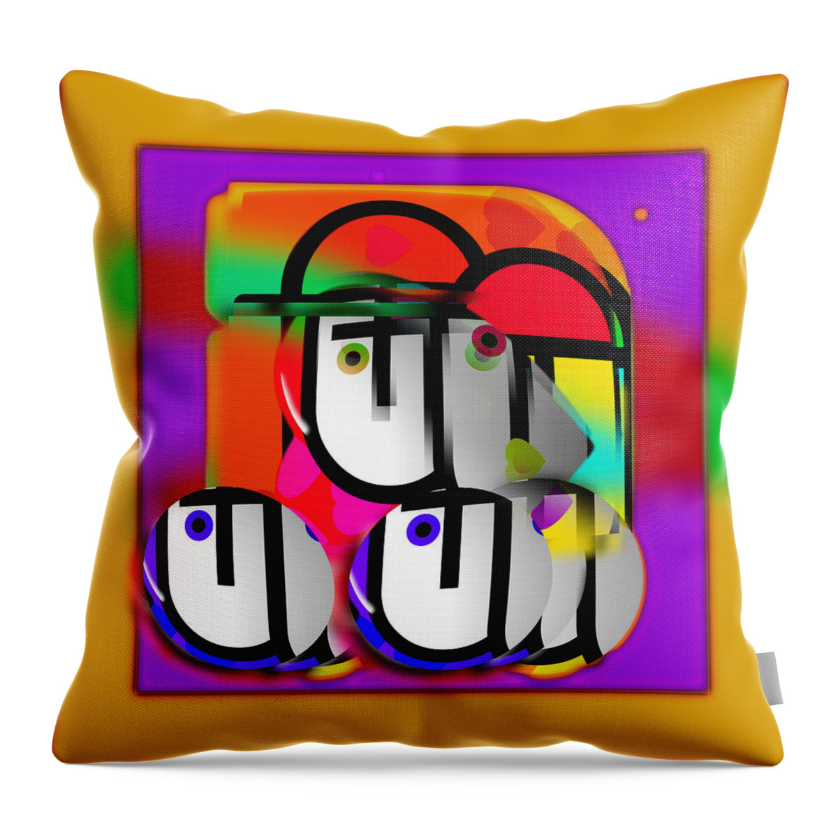 Urban Throw Pillow featuring the painting Urban Spaceman by Charles Stuart