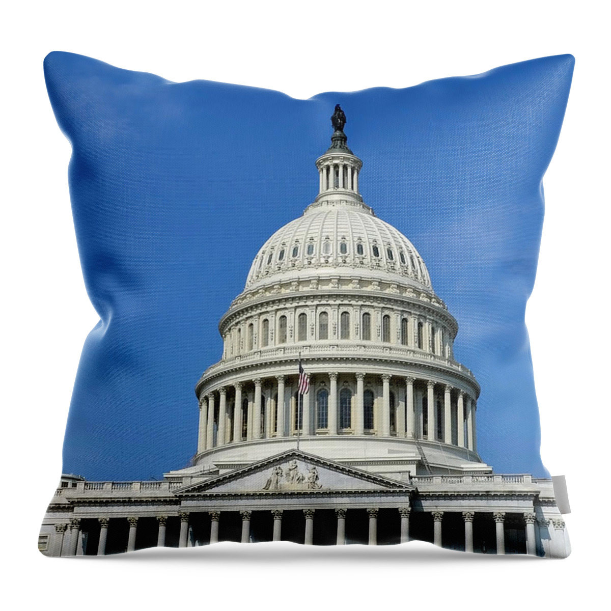 Usa Throw Pillow featuring the photograph US Capitol Building by Shanna Hyatt