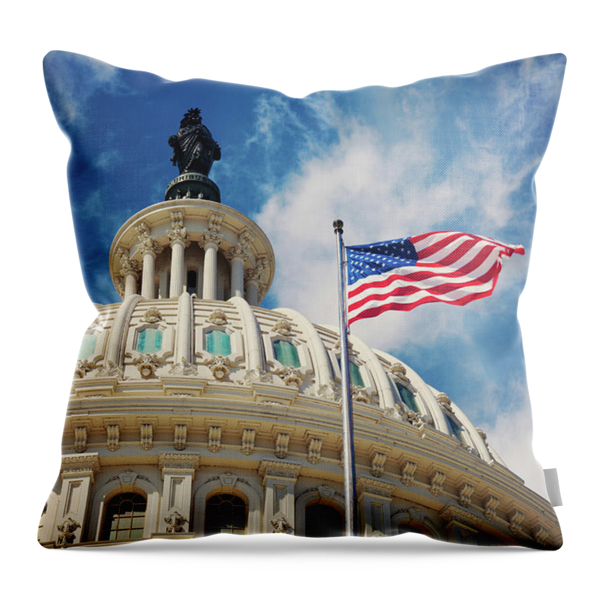Outdoors Throw Pillow featuring the photograph Usa, Columbia, Washington Dc, Capitol by Tetra Images - Henryk Sadura