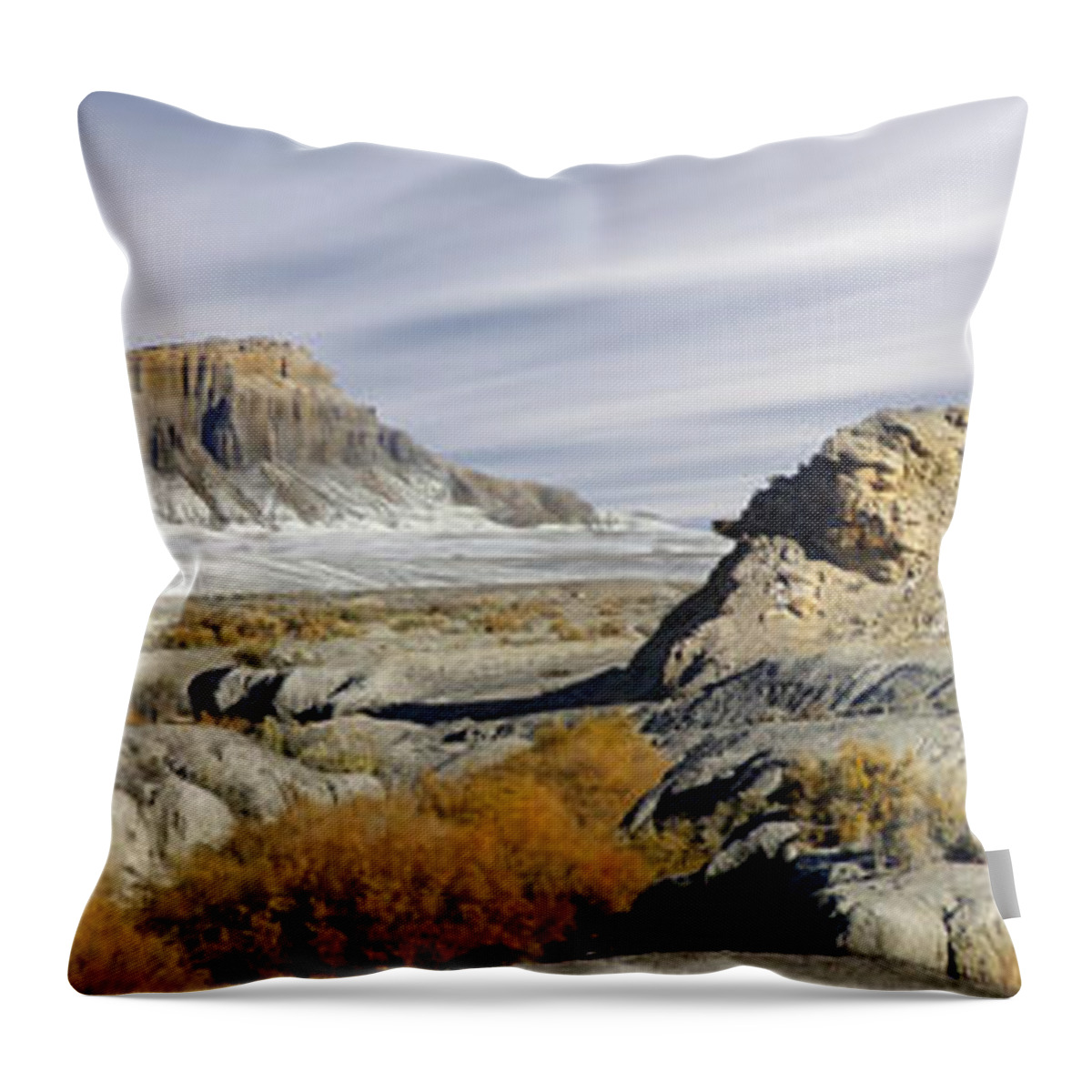 Desert Throw Pillow featuring the photograph Utah Outback 43 Panoramic by Mike McGlothlen