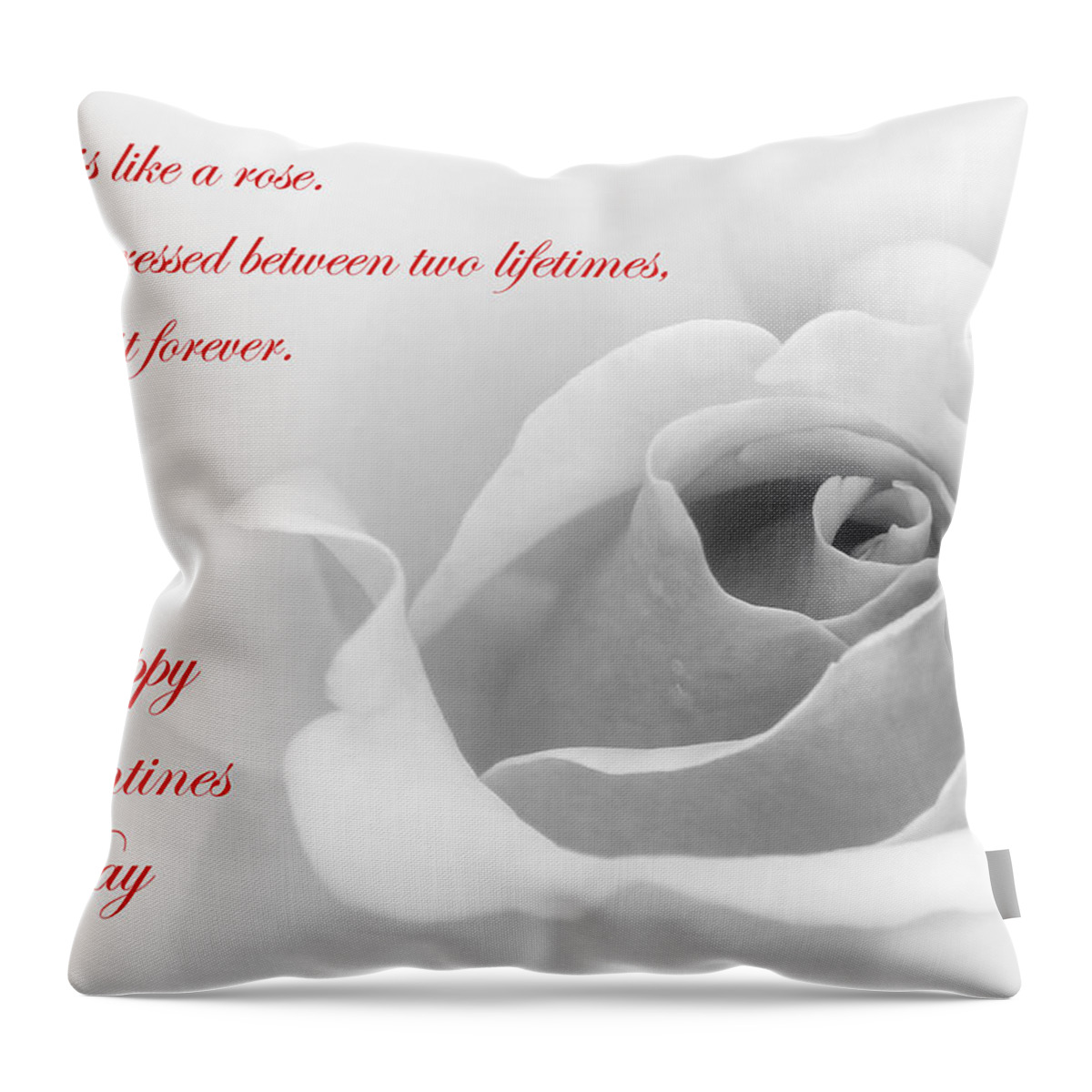 Black And White Throw Pillow featuring the photograph Valentine III by David and Carol Kelly