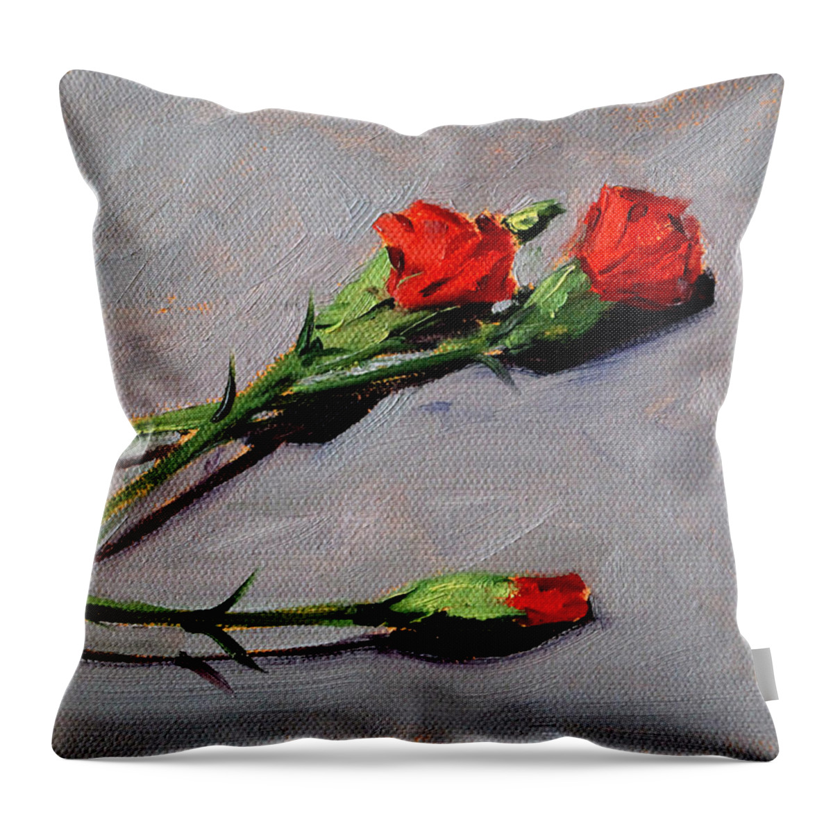 Romance Throw Pillow featuring the painting Valentine by Nancy Merkle