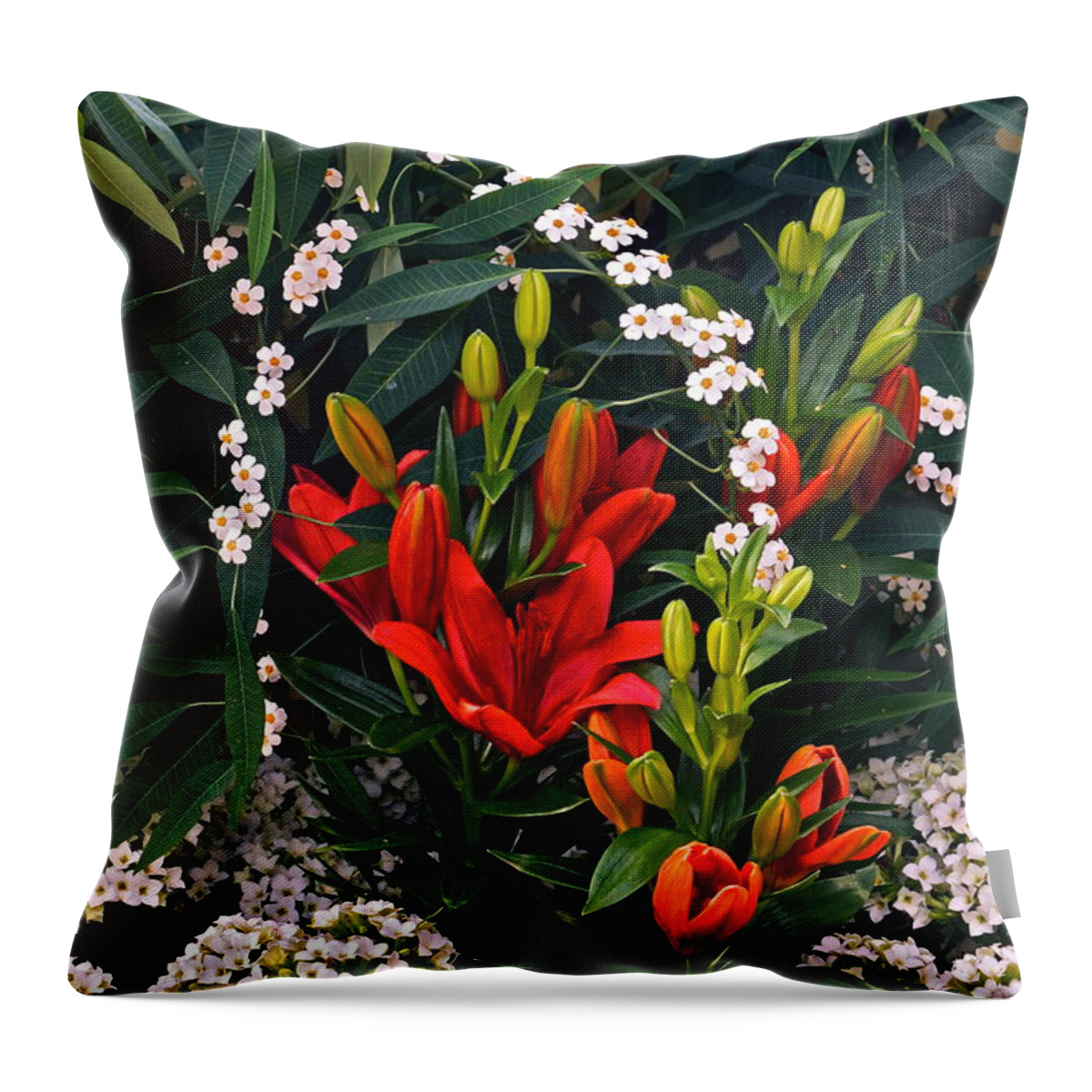 Valentine Flowers Throw Pillow featuring the photograph Valentines Are Open Hearts by Byron Varvarigos