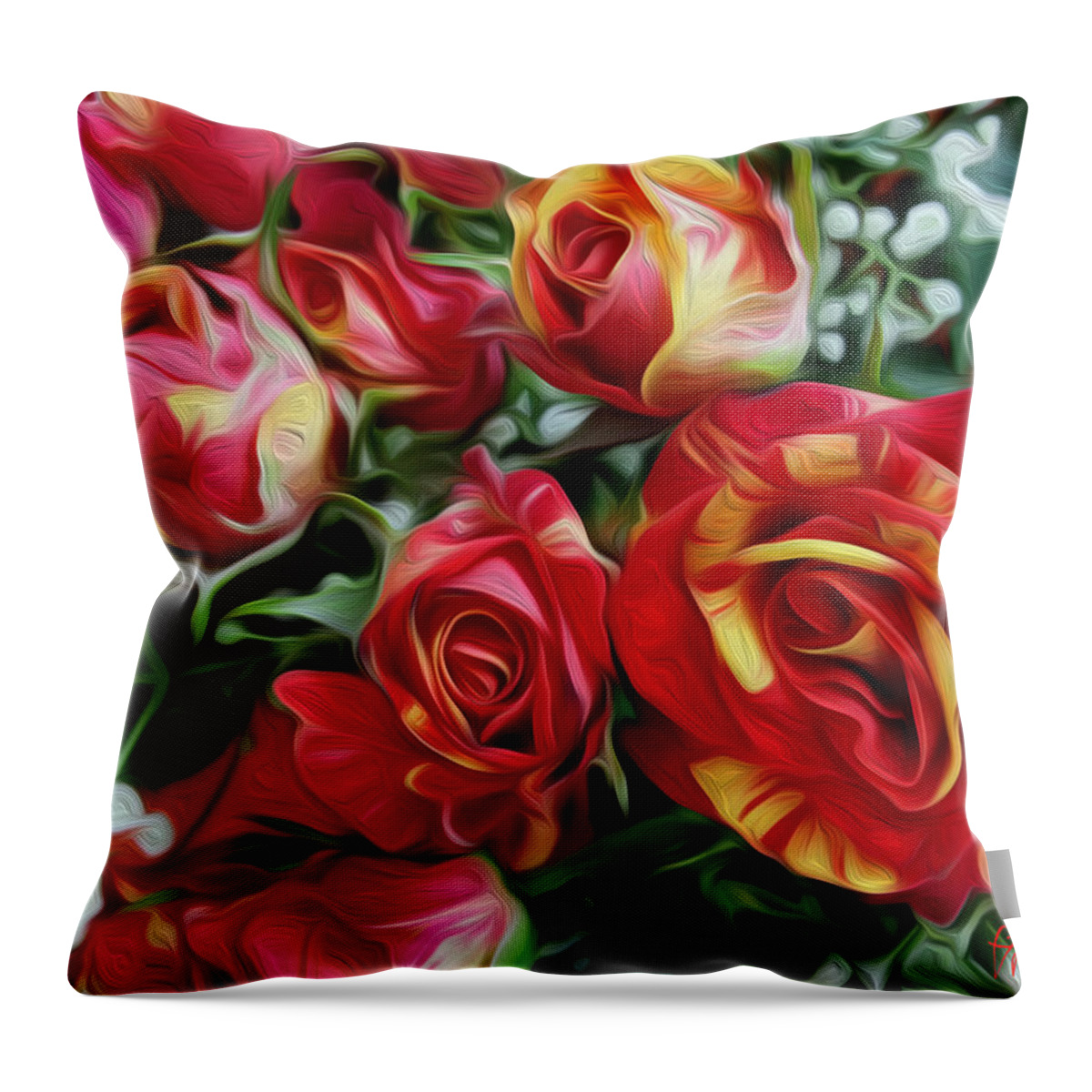 Greeting Cards Throw Pillow featuring the digital art Valentine's Day Surprise by Vincent Franco