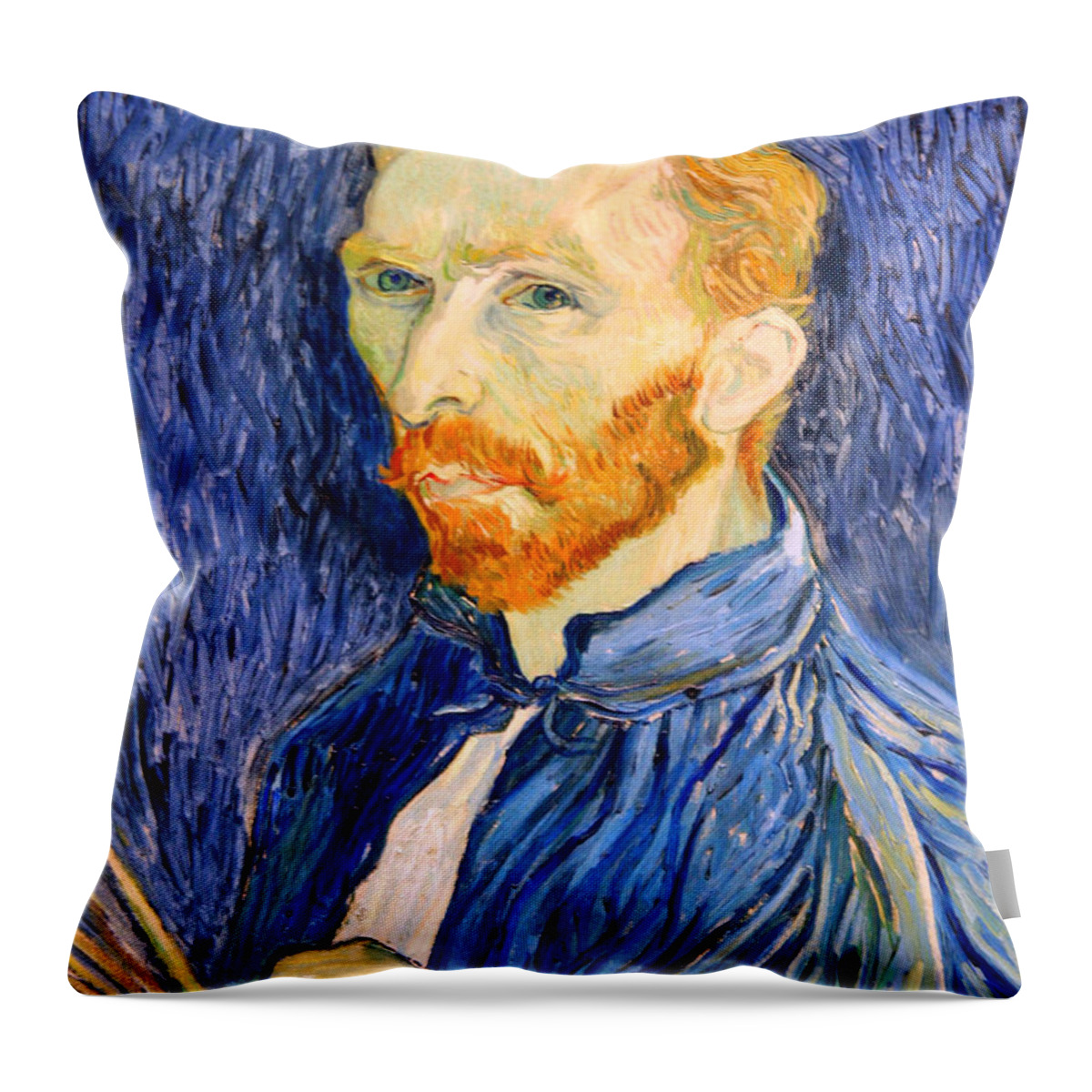 Vincent Van Gogh Throw Pillow featuring the photograph Van Gogh On Van Gogh by Cora Wandel