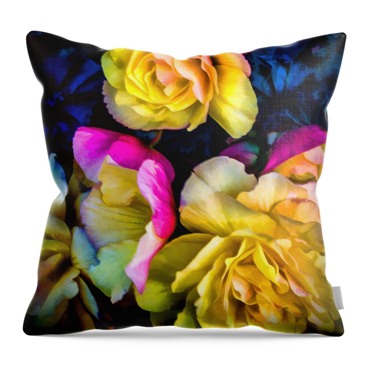 Flower Pictures Throw Pillow featuring the digital art Vancouver Island Roses by Georgianne Giese