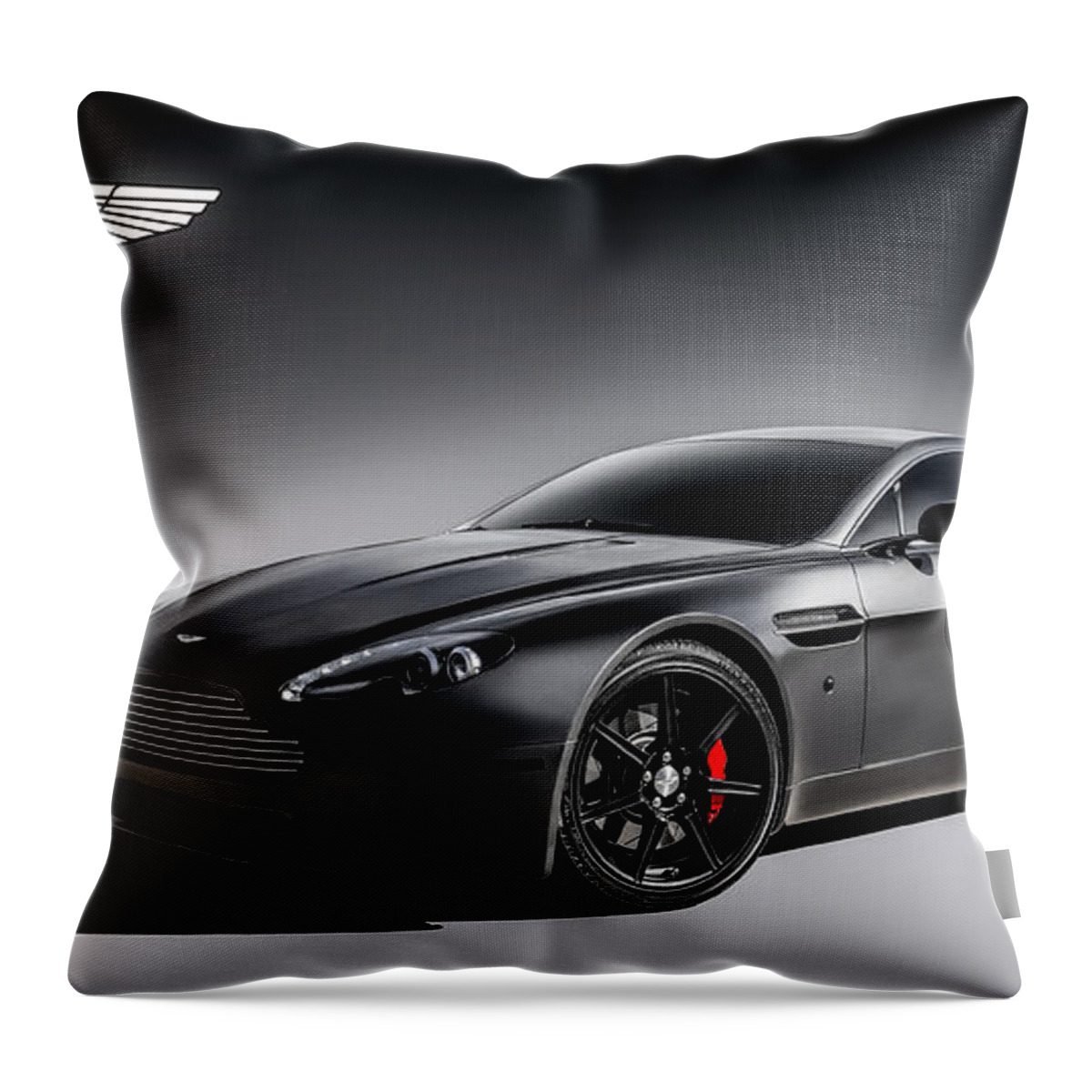 Aston Martin Throw Pillow featuring the digital art Vantage V12 by Douglas Pittman