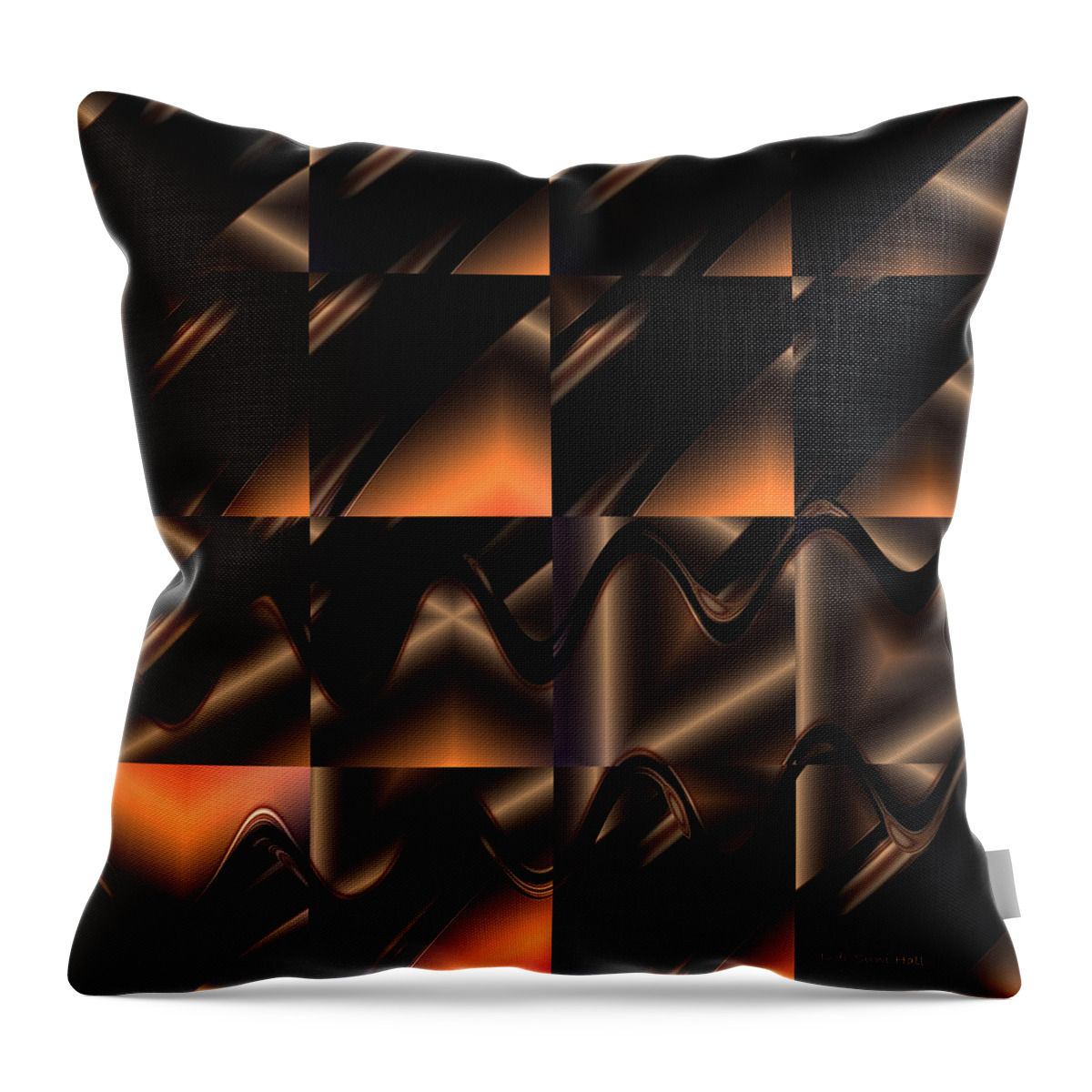 Brown Throw Pillow featuring the digital art Variations in Brown by Judi Suni Hall
