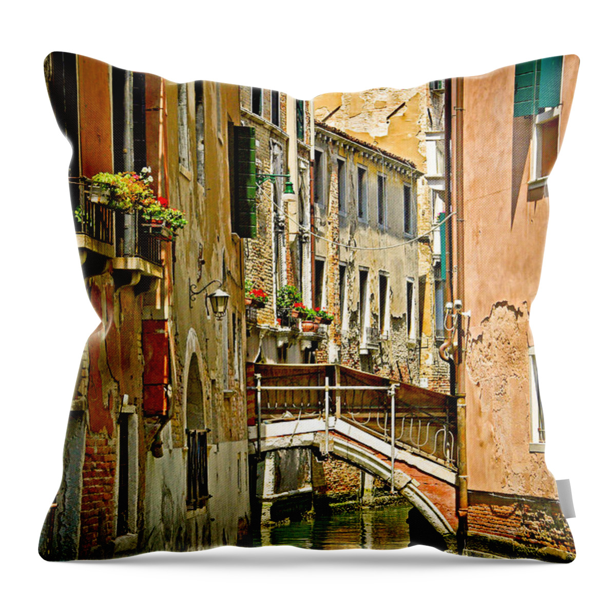 Canal Throw Pillow featuring the photograph Venice 1 by Will Wagner