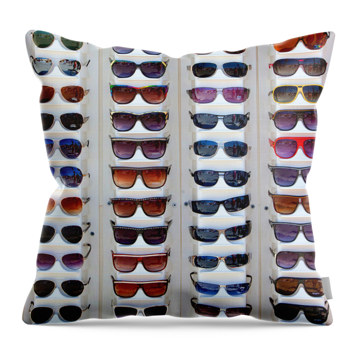 Venice California Throw Pillow featuring the photograph Venice Beach Shades by Art Block Collections