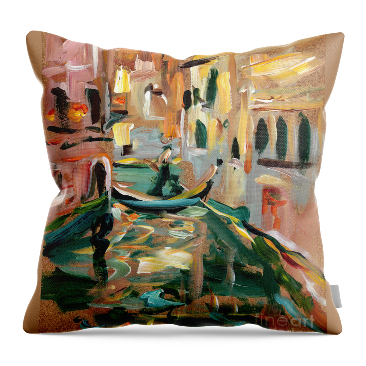 Great Painting Throw Pillow featuring the painting Venice Canal by Valerie Freeman