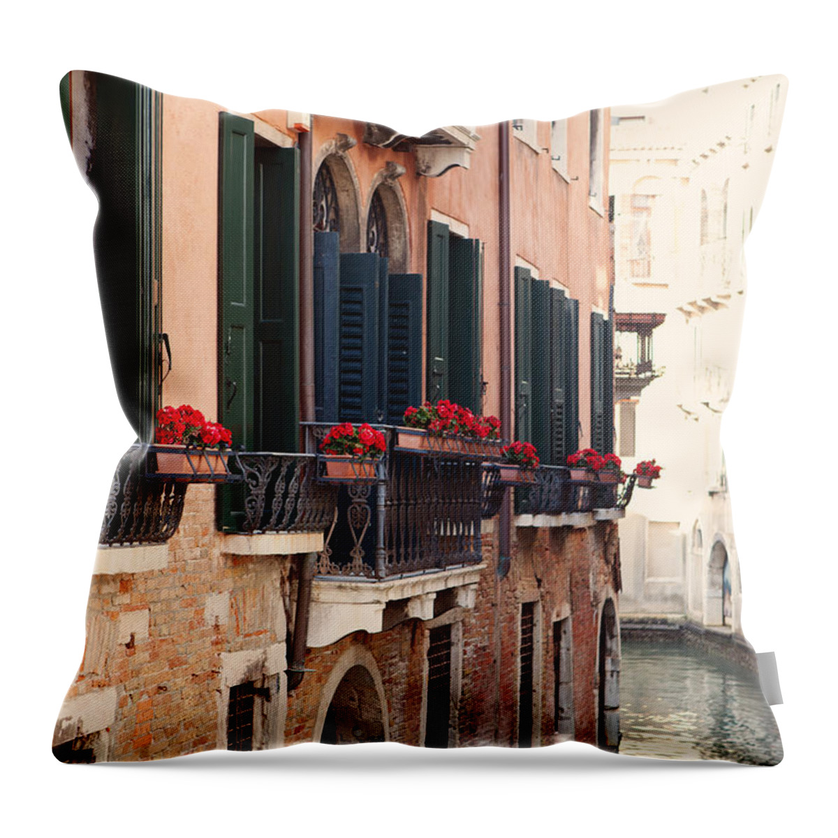 Venice Throw Pillow featuring the photograph Venice Canals by Kim Fearheiley