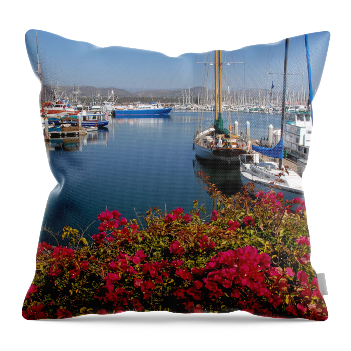 Ventura Harbor Throw Pillow featuring the photograph Ventura Harbor by Lynn Bauer