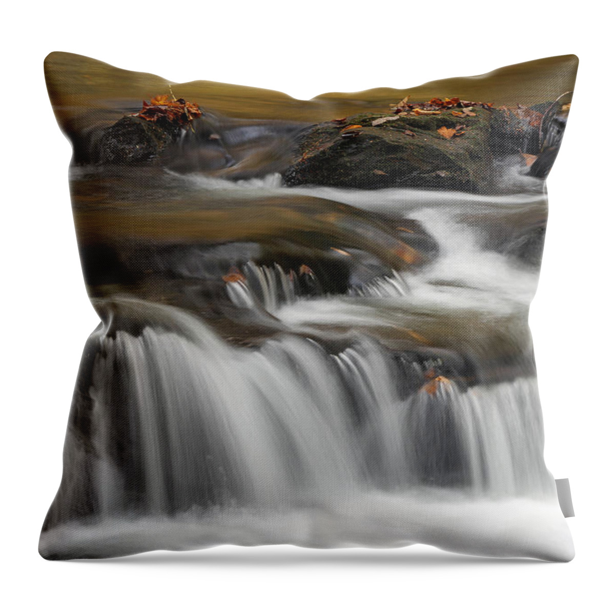 Waterfall Throw Pillow featuring the photograph Vermont Bartlett Waterfall Cascades by Juergen Roth