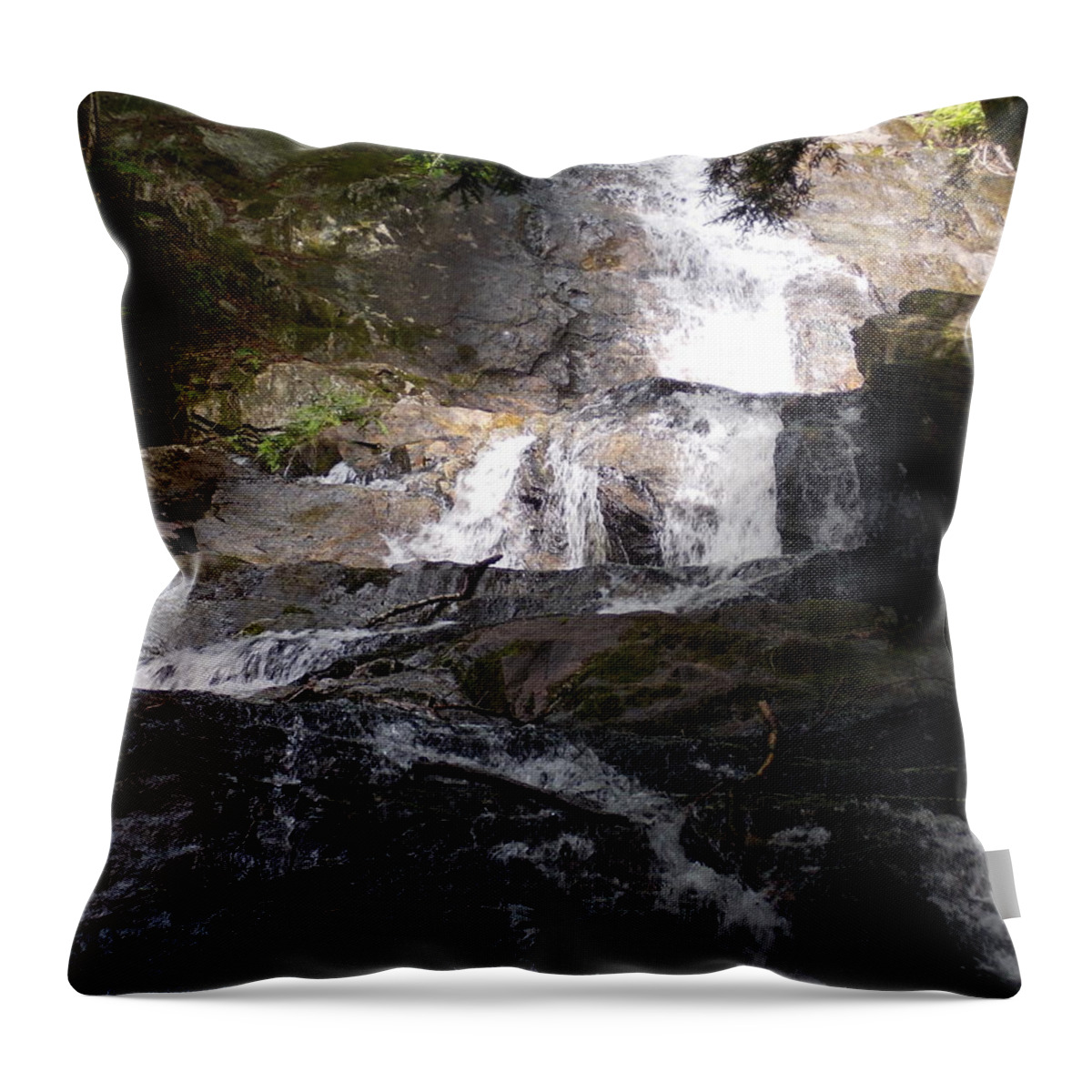 Waterfalls Throw Pillow featuring the photograph Vermont Waterfall by Catherine Gagne