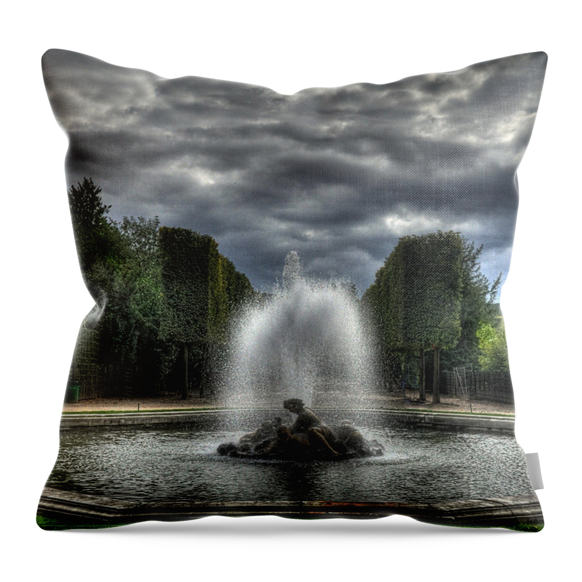 Versailles Fountain Throw Pillow featuring the photograph Versailles Fountain by Michael Kirk
