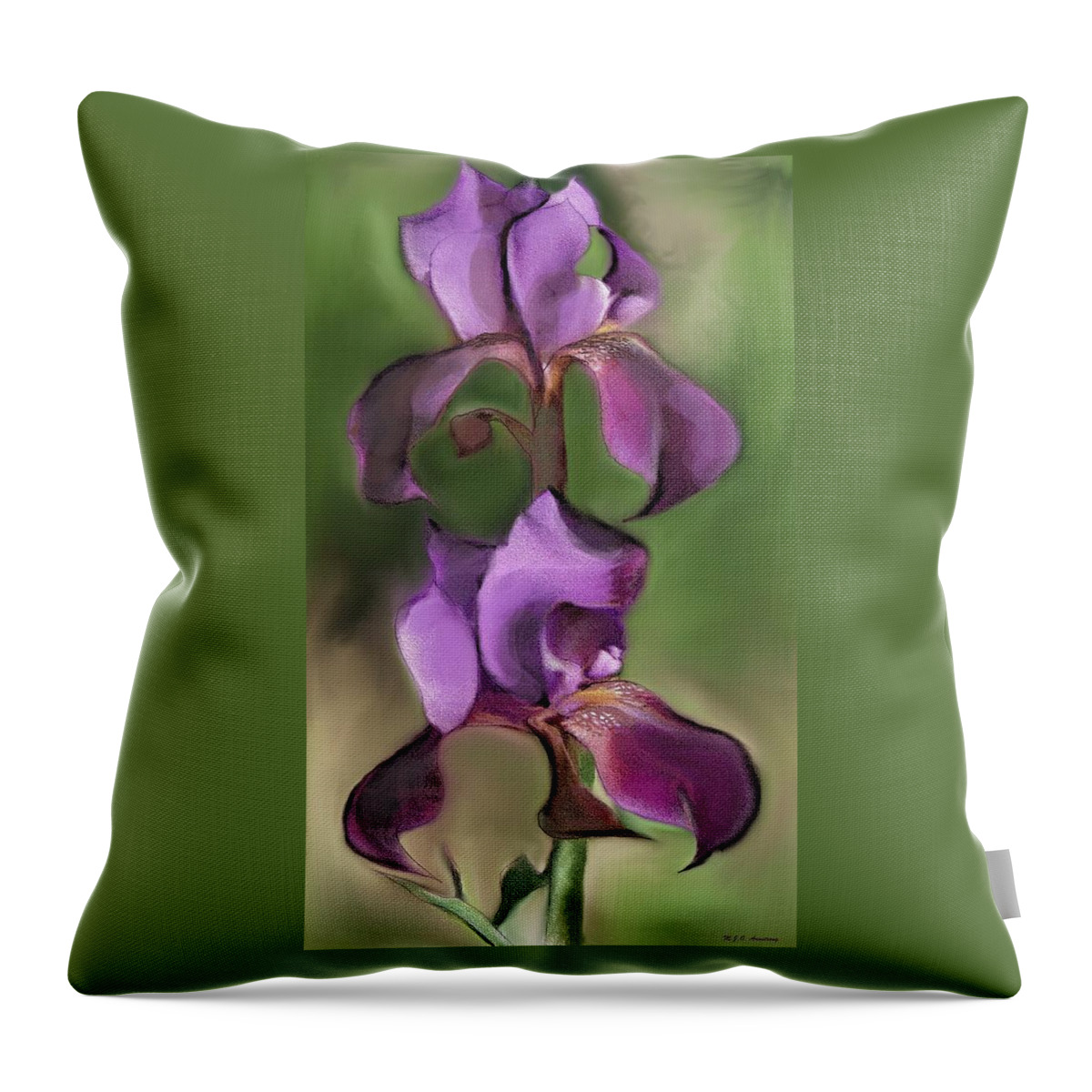 Iris Throw Pillow featuring the photograph Very Purple Iris by Mary Armstrong