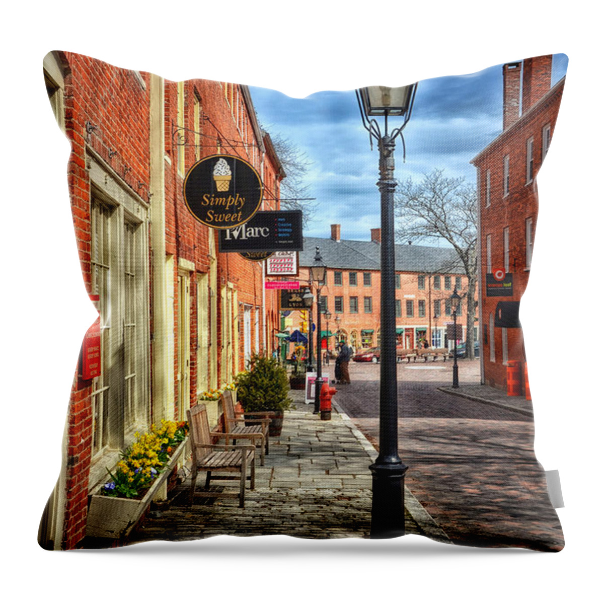 Brick Throw Pillow featuring the photograph Simply Sweet by Tricia Marchlik