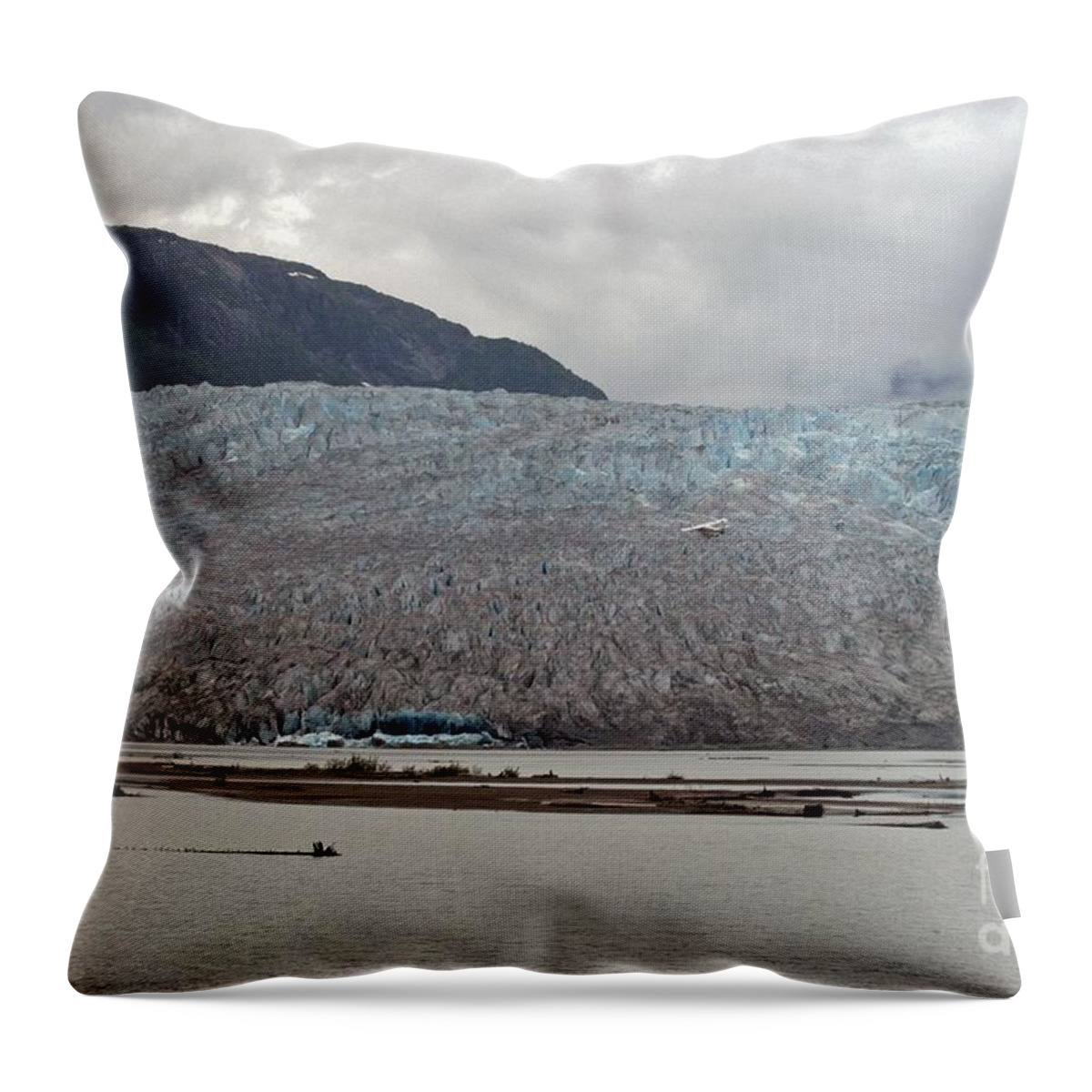 Airplane View.glacier Throw Pillow featuring the photograph Very Slow by Joseph Yarbrough