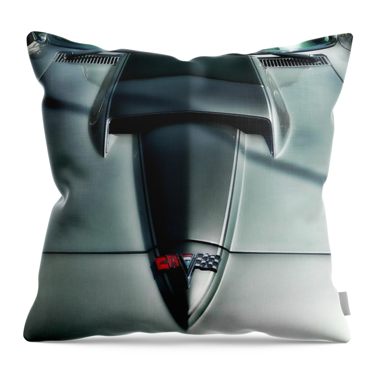 Victor Montgomery Throw Pillow featuring the photograph Vette Hood by Vic Montgomery